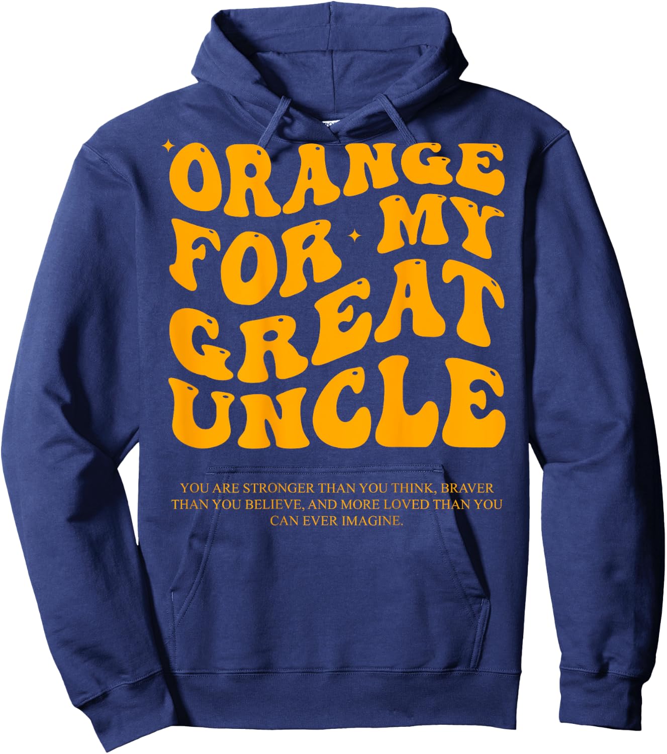 Orange For My Great Uncle Leukemia Awareness Products Groovy Hoodie - Hoodie | Navy