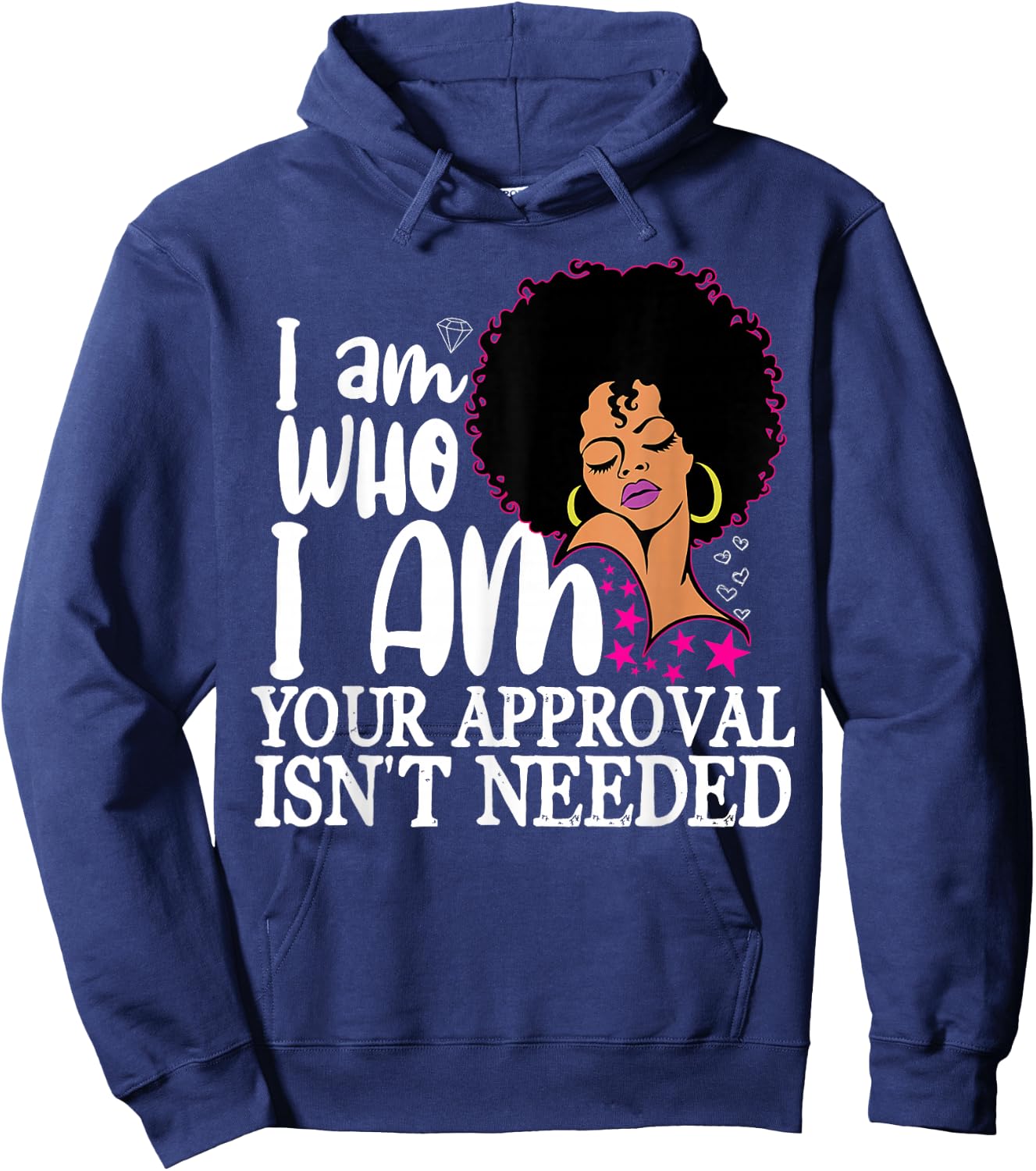 Black Queen Gifts Curly Natural Afro African American Women Small Hoodie - Hoodie | Navy