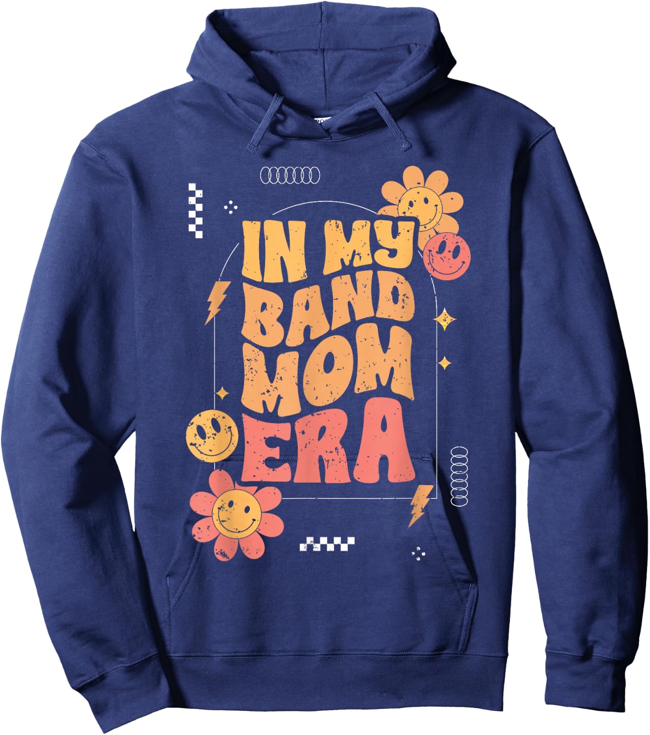 Groovy In My Band Mom Era For A Marching Band Member Parent Hoodie - Hoodie | Navy