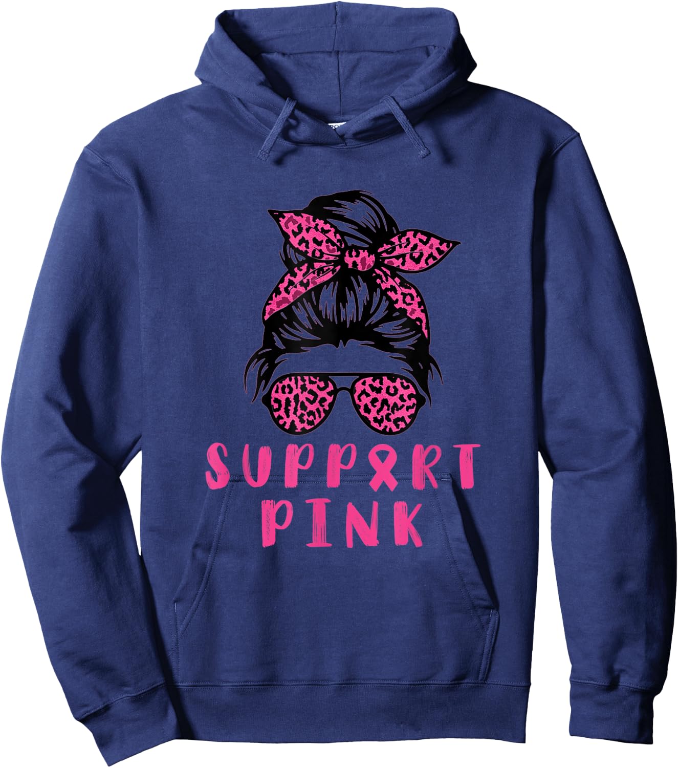 In October We Wear Pink for Breast Cancer Awareness support Hoodie - Hoodie | Navy