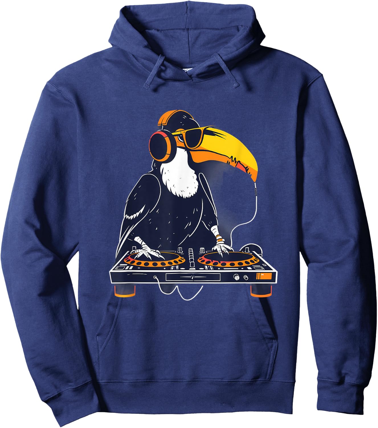 Toucan DJ Turntable DJ Toucan Techno Beatmaker House Music Hoodie - Hoodie | Navy