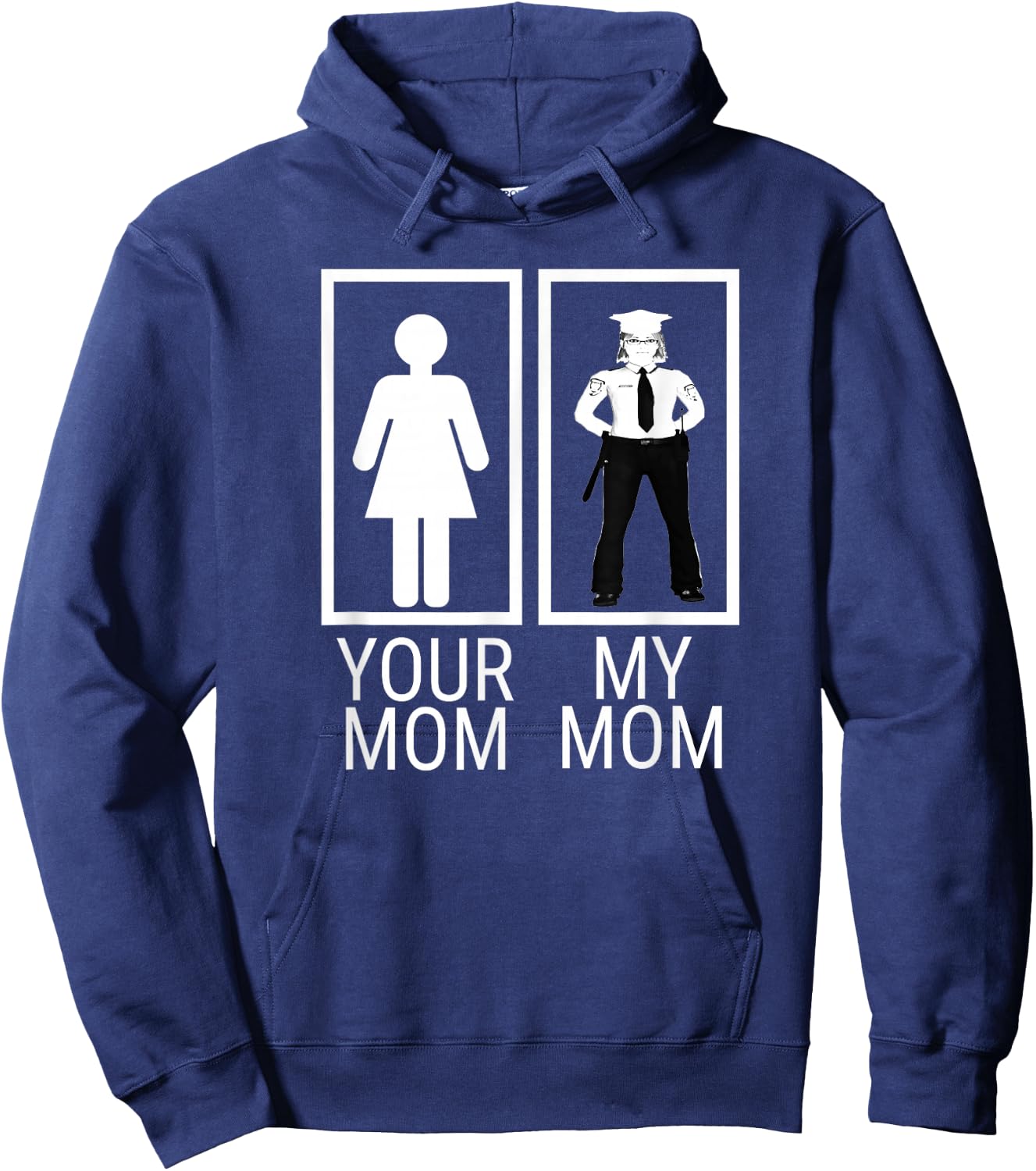 My Mom is a Police Officer Shirt gift proud of police mom Hoodie - Hoodie | Navy