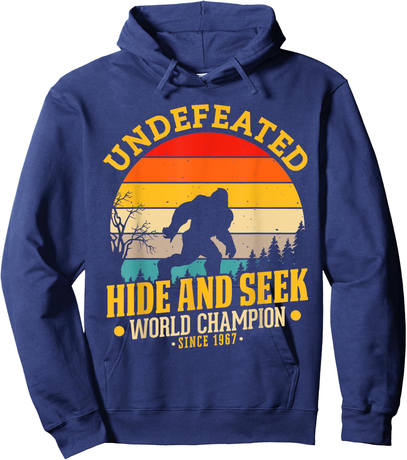 Vintage Bigfoot Undefeated Hide And Seek Champion Hoodie - Hoodie | Navy