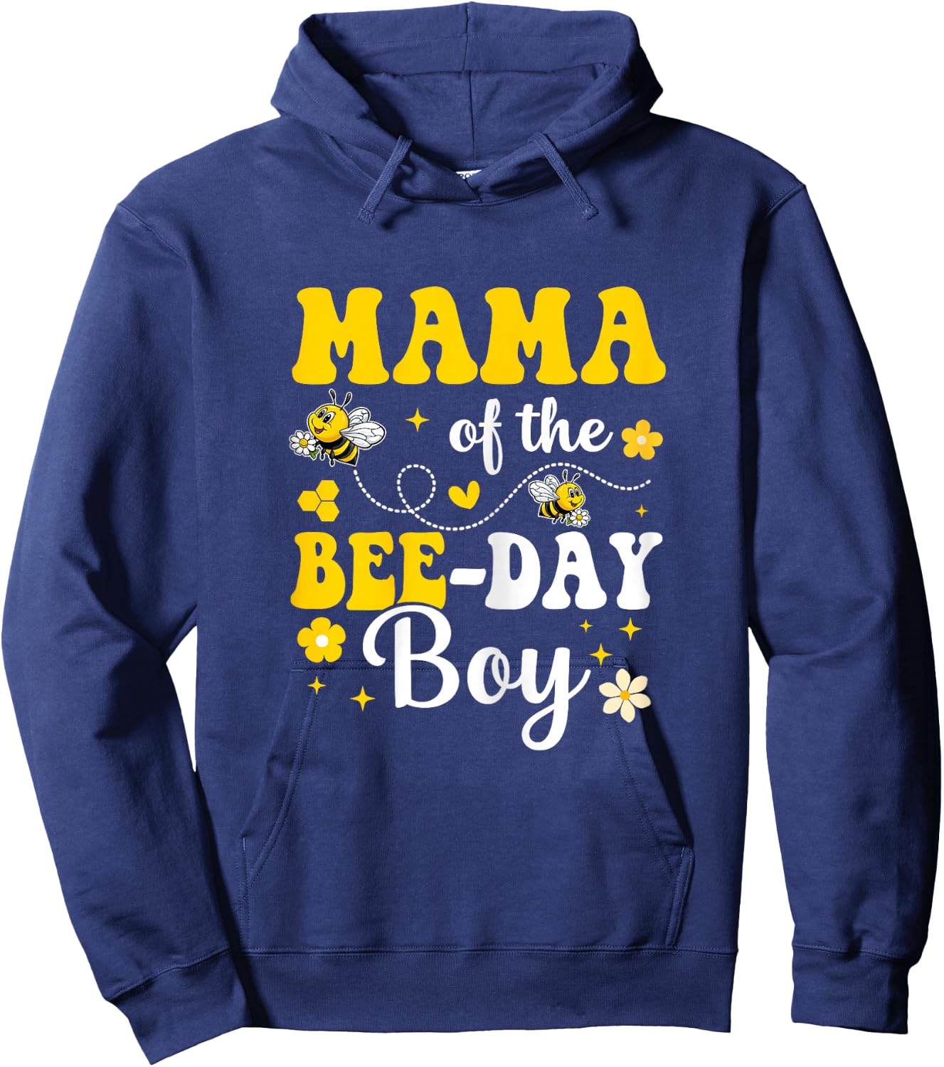 Mama of The Bee Day Boy Bee Birthday Party Matching Family Hoodie - Hoodie | Navy