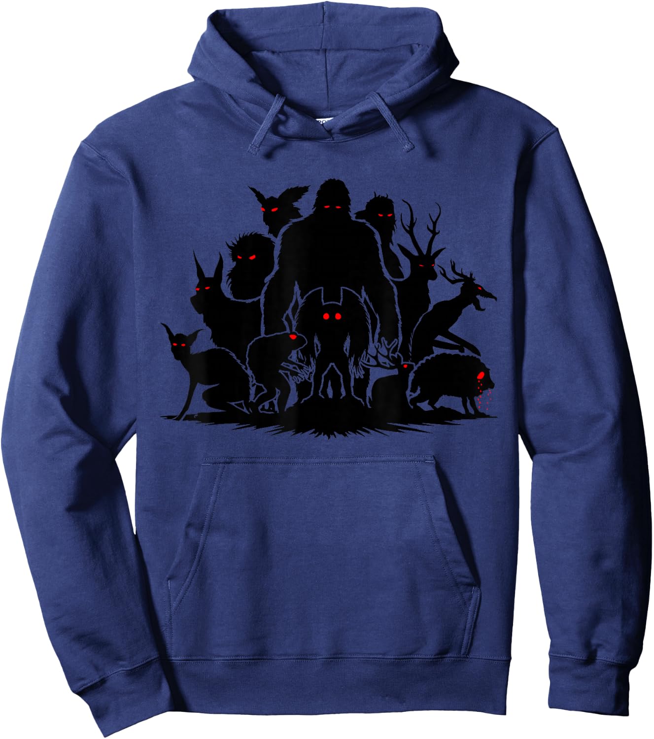 Funny Cryptid Monsters Bigfoot Mothman Wendigo Cryptozoology Hoodie - Hoodie | Navy