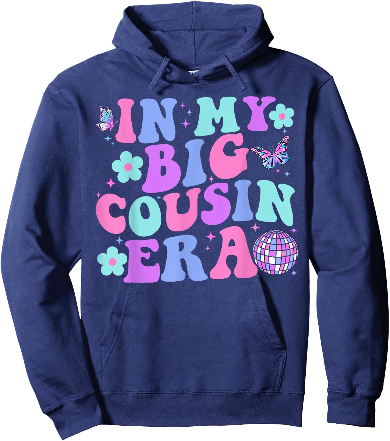 Matching Group Christmas In My Big Cousin Era Groovy Hoodie - Hoodie | Navy