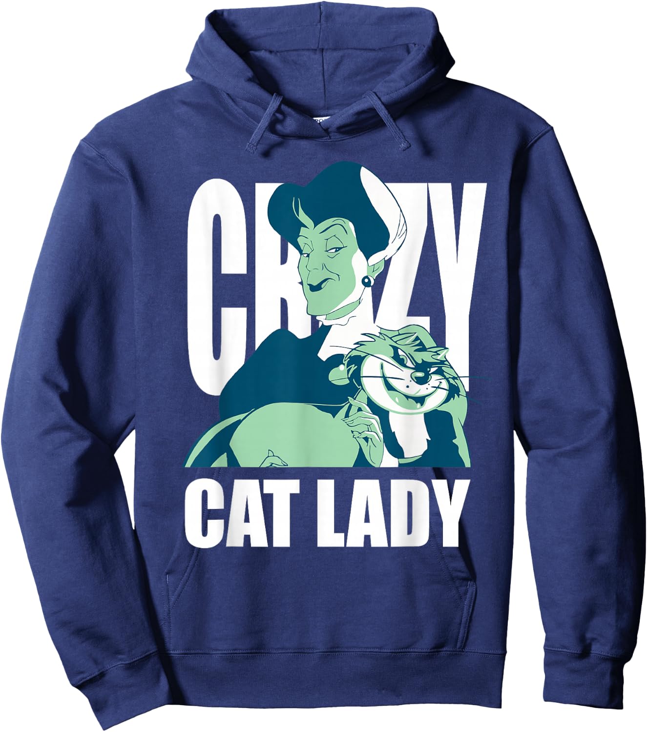 Disney Cinderella Lady Tremaine Lucifer Crazy Cat Lady Hoodie - Hoodie | Navy