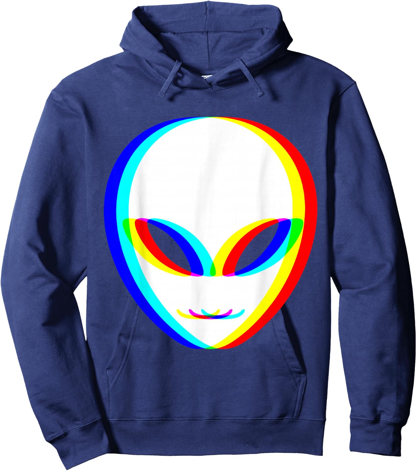 Alien Trippy Vaporwave Halloween Techno Rave EDM Music Party Hoodie - Hoodie | Navy