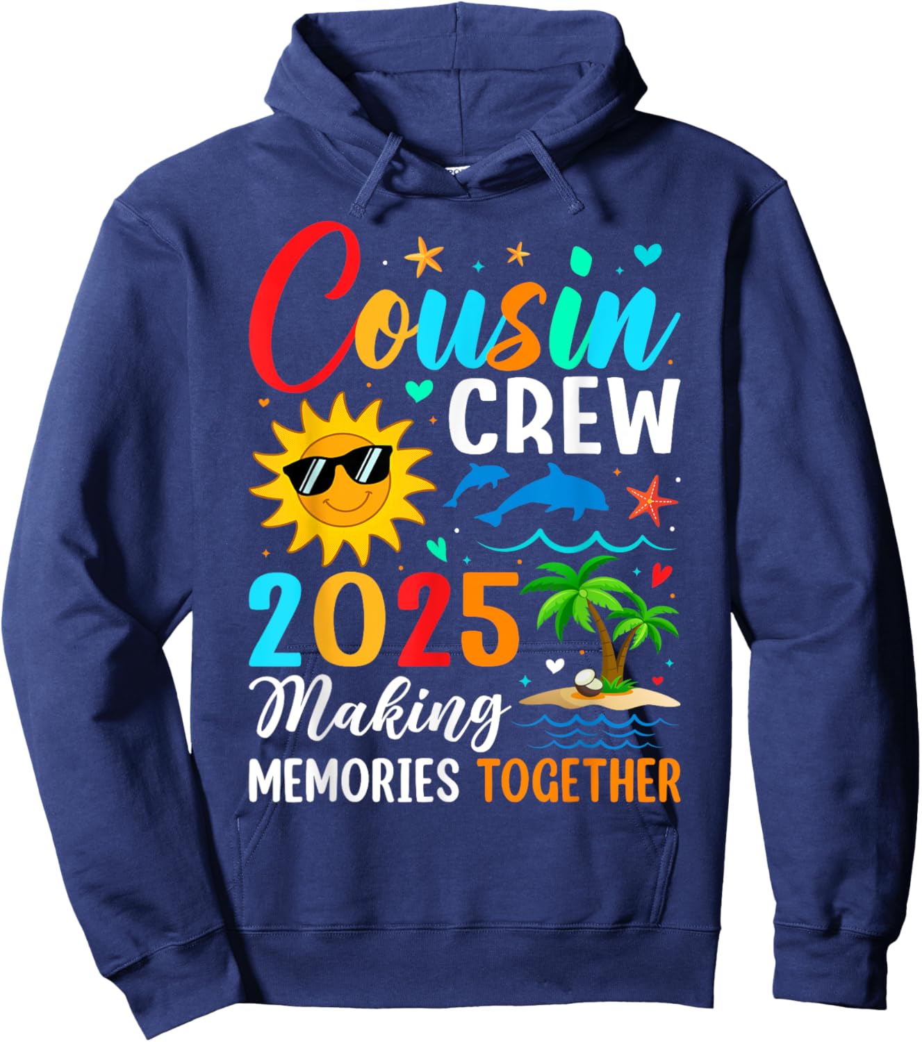 Cousin crew 2025 Summer Vacation Beach Family Trips Matching Hoodie - Hoodie | Navy