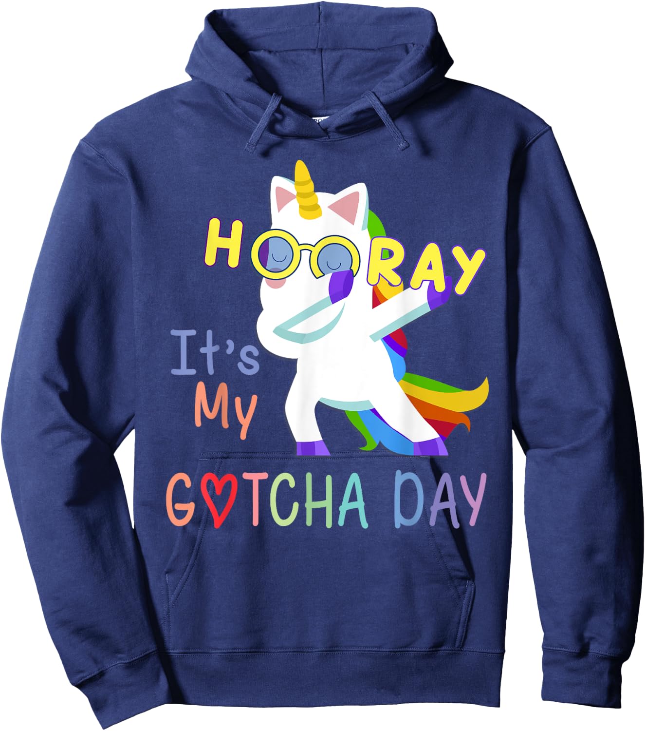 foster child adoption gifts Hooray It's My Gotcha Day kids Hoodie - Hoodie | Navy