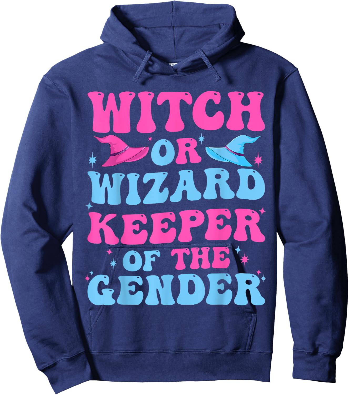 Witch or Wizard Funny Keeper of Gender Gender Reveal Party Hoodie - Hoodie | Navy