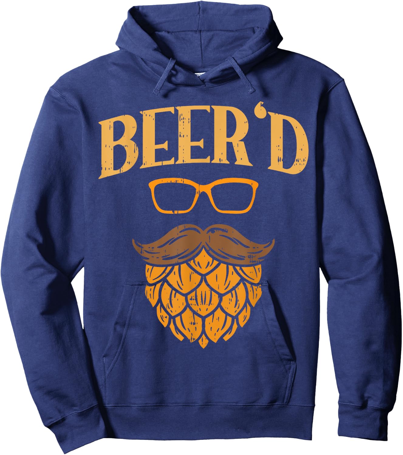 Beerd Beer Face Hops Beard Homebrew Fathers Day Men Dad Gift Hoodie - Hoodie | Navy