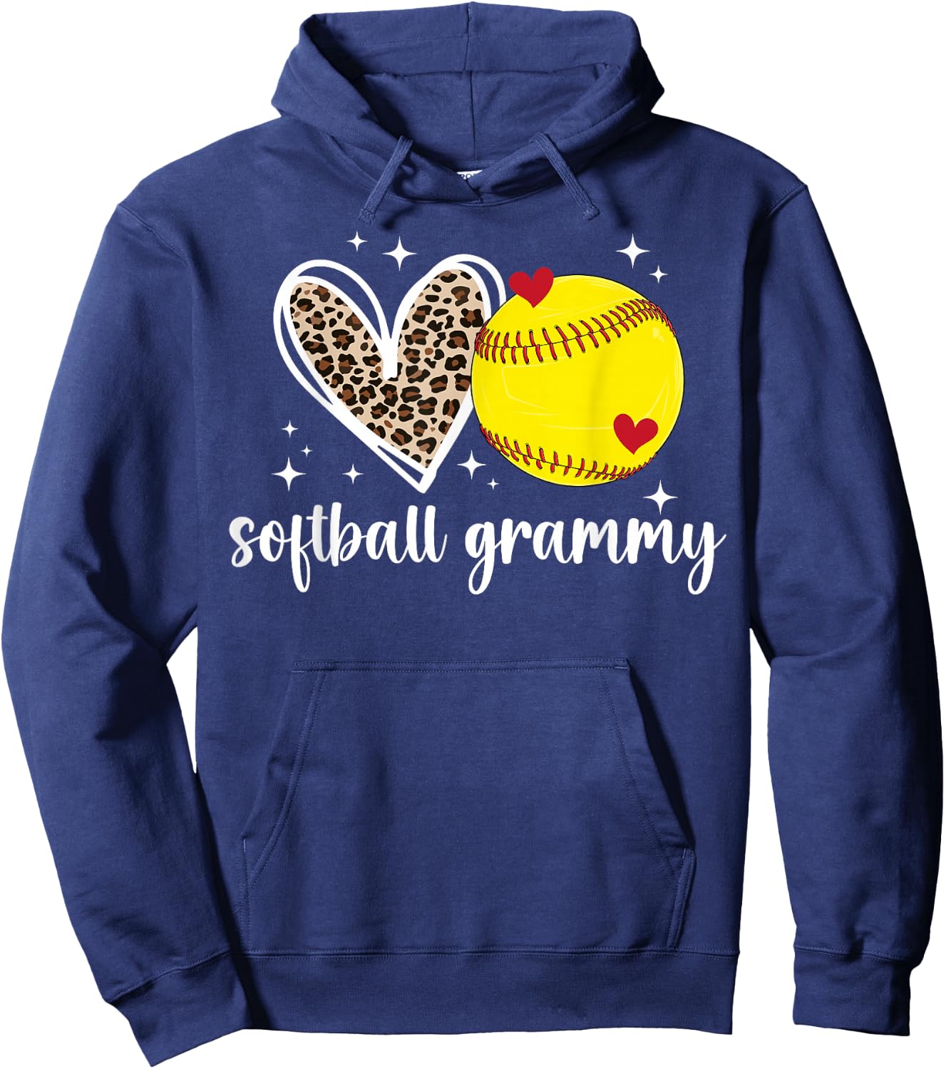 Softball Grammy Heart Grandma Grammy Of A Softball Player Hoodie - Hoodie | Navy