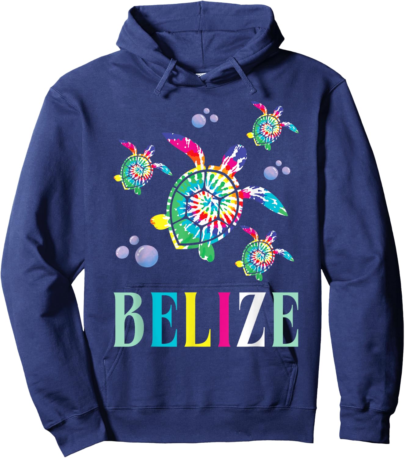 Belize Tie-Dye Sea Turtle Souvenir Hoodie - Hoodie | Navy