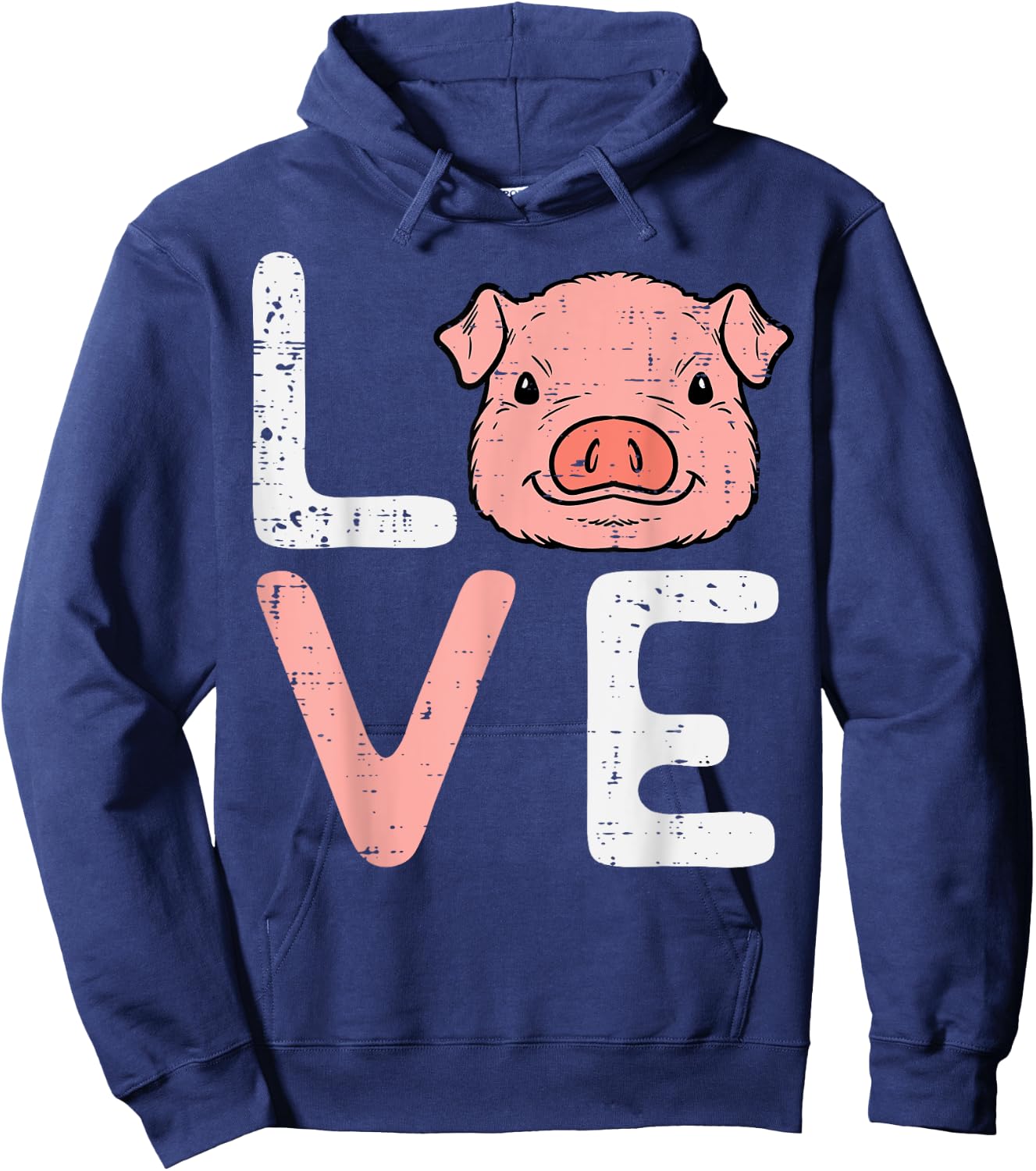 Love Pig Cute Hog Farmer Swine Farm Animal Women Kids Men Hoodie - Hoodie | Navy