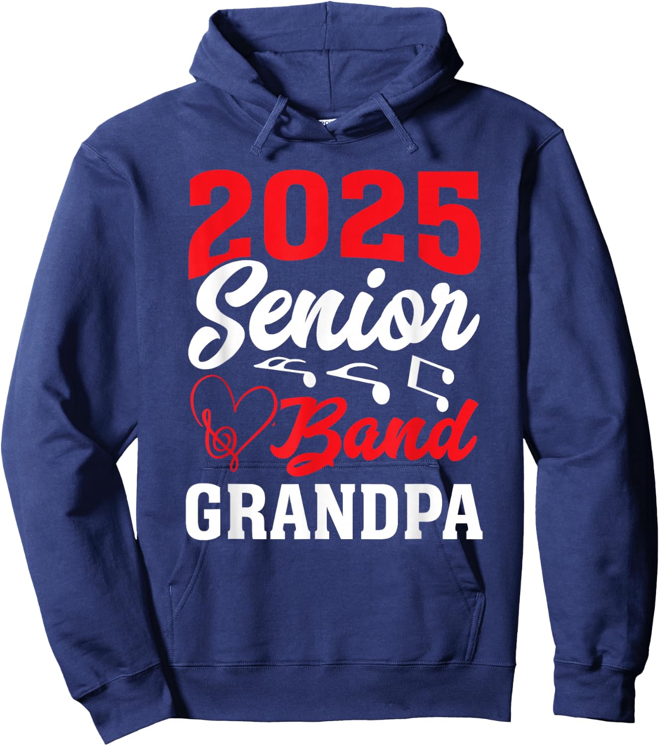 2025 band senior Grandpa class of 2025 graduation Hoodie - Hoodie | Navy