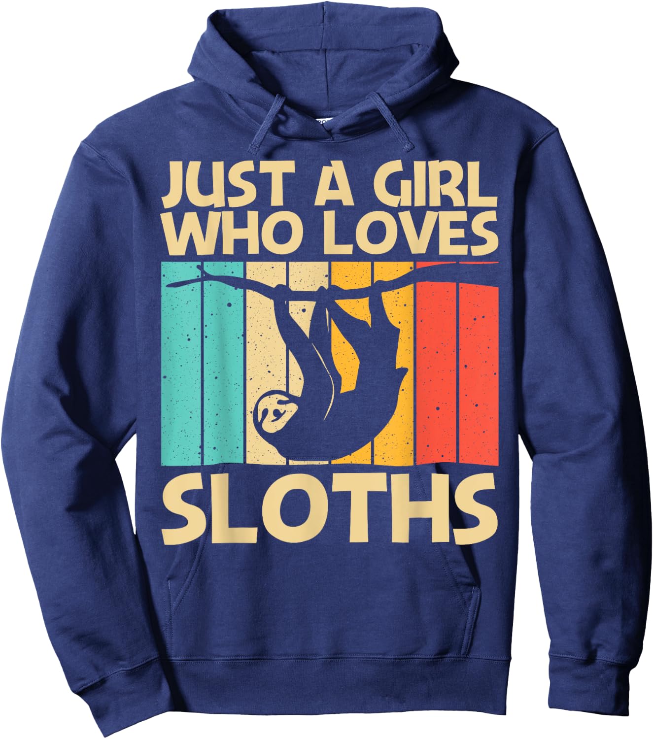 Funny Sloth Design For Girls Kids Lazy Sloth Animal Lovers Hoodie - Hoodie | Navy