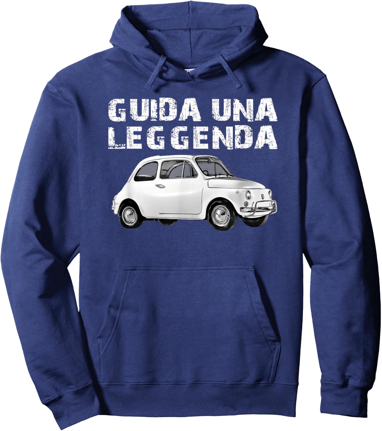 DOMI Fiat 500 Classic , Black, Small, Short Sleeve Hoodie - Hoodie | Navy
