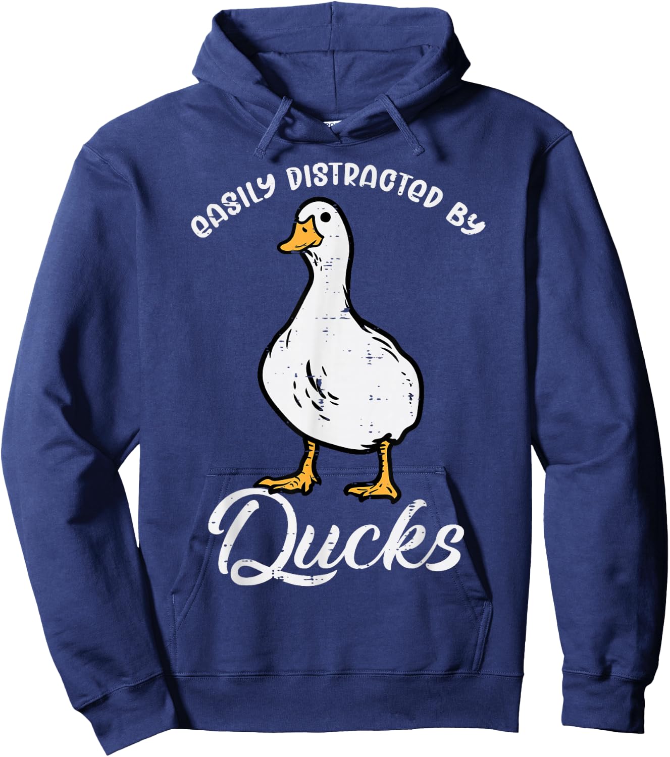 Easily Distracted By Ducks Funny Farmer Hunter Men Women Kid Hoodie - Hoodie | Navy
