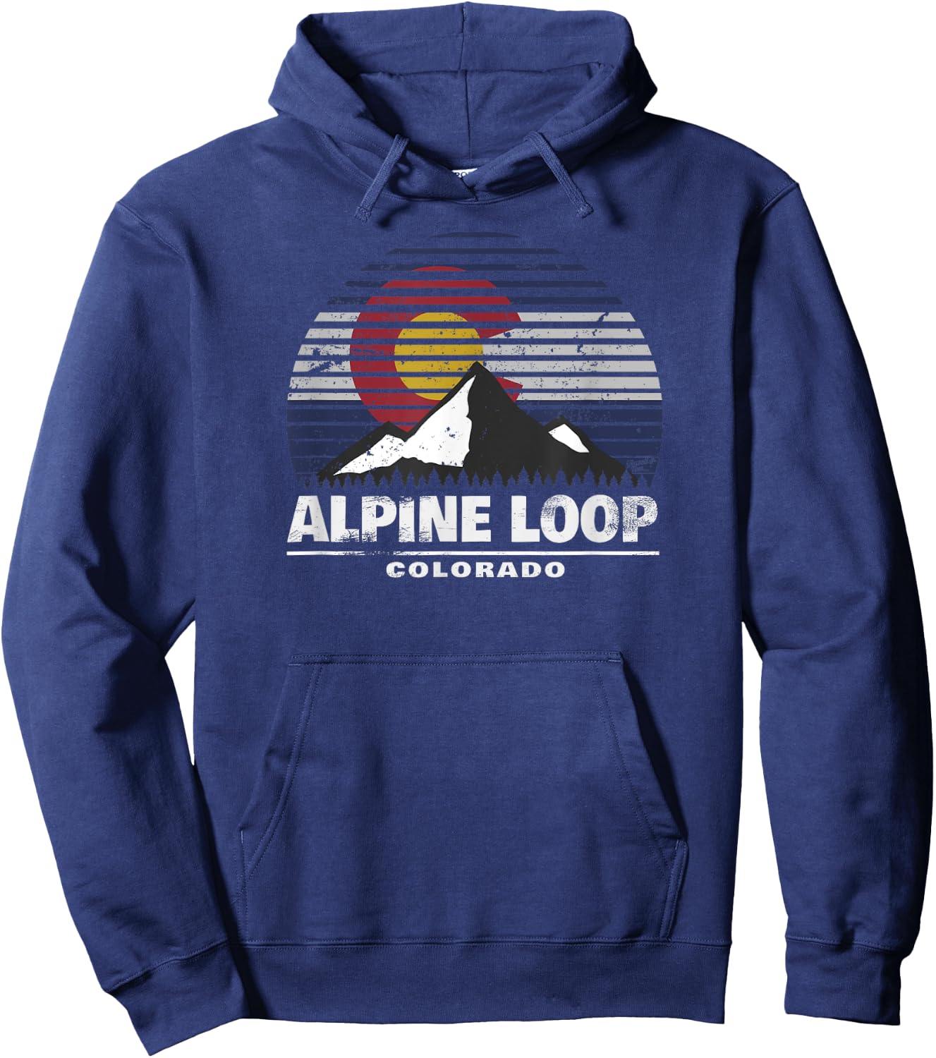 Alpine Loop Colorado Flag - Rocky Mountain Off Road 4x4 Hoodie - Hoodie | Navy