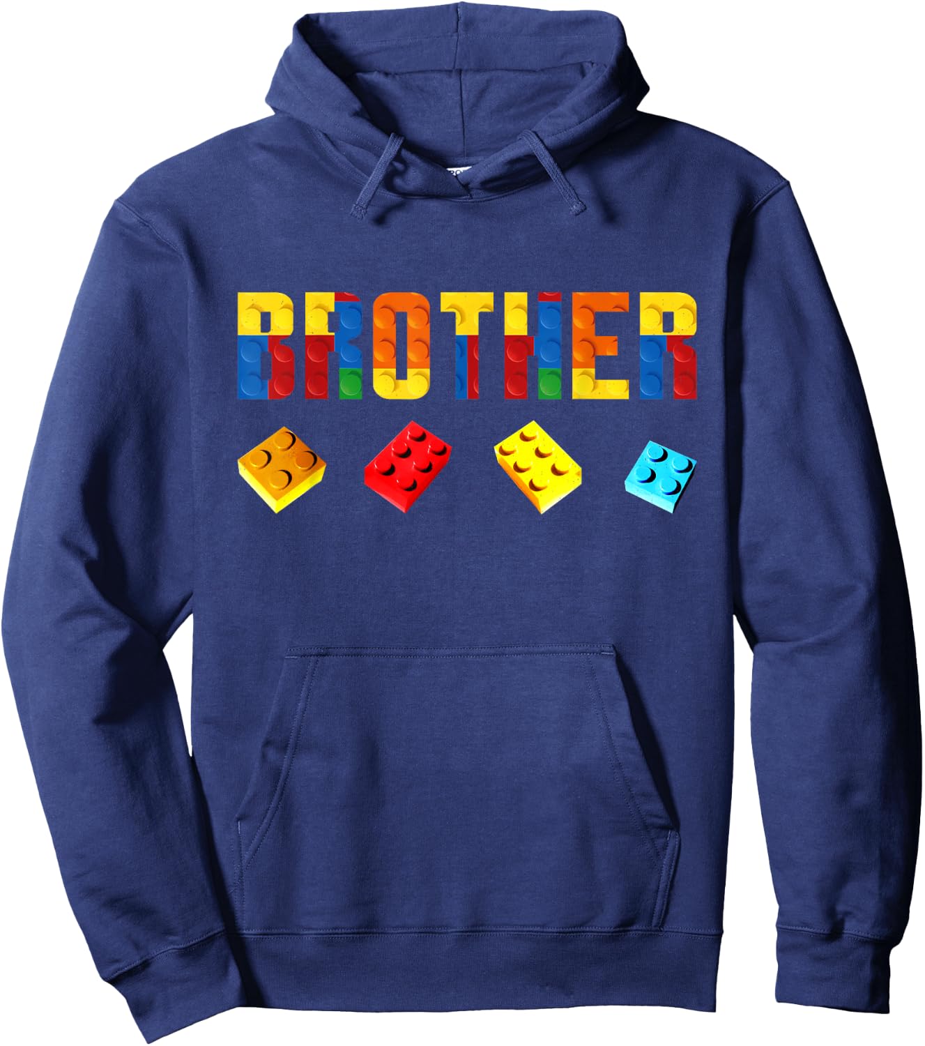 Brother Master Builder Building Blocks Birthday Family Boys Hoodie - Hoodie | Navy