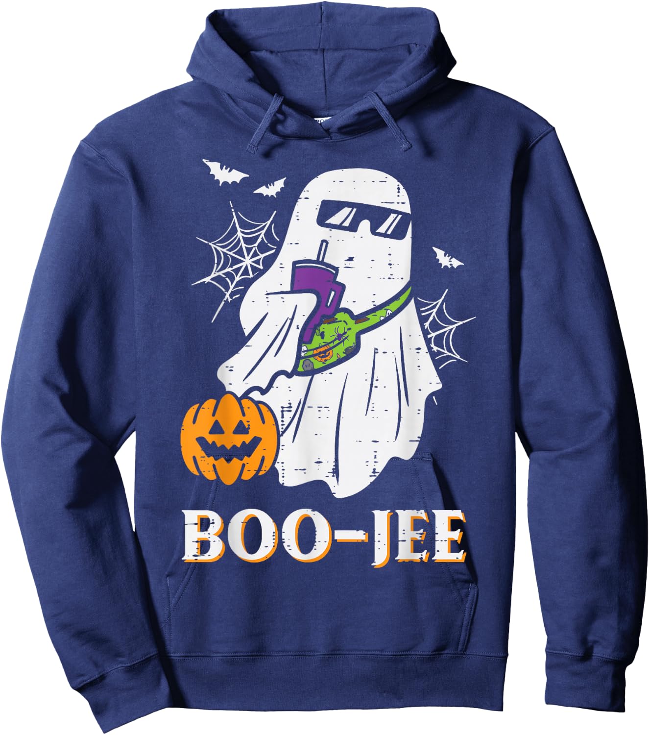 Halloween Boo Jee Ghost Boujee Bougie Costume Women Kids Men Hoodie - Hoodie | Navy