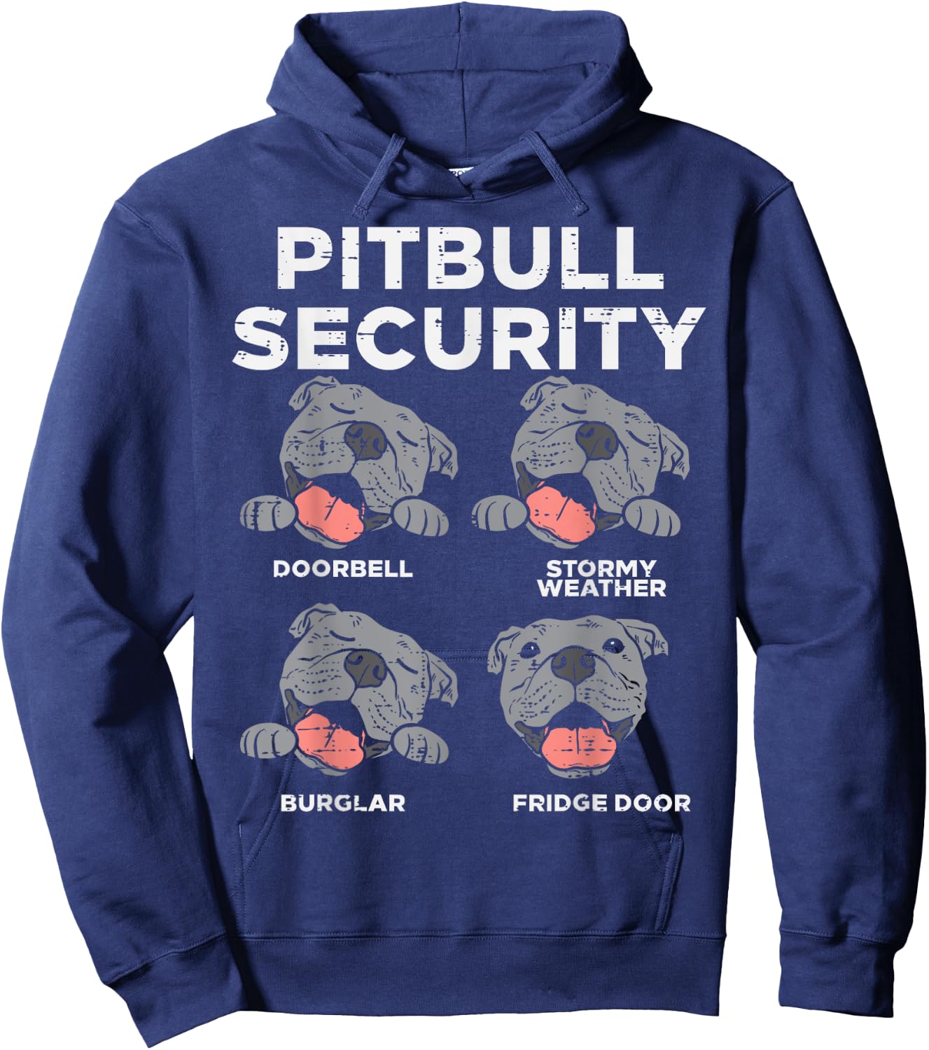 Pitbull Security Funny Pitties Pitty Dog Lover Owner Gift Hoodie - Hoodie | Navy