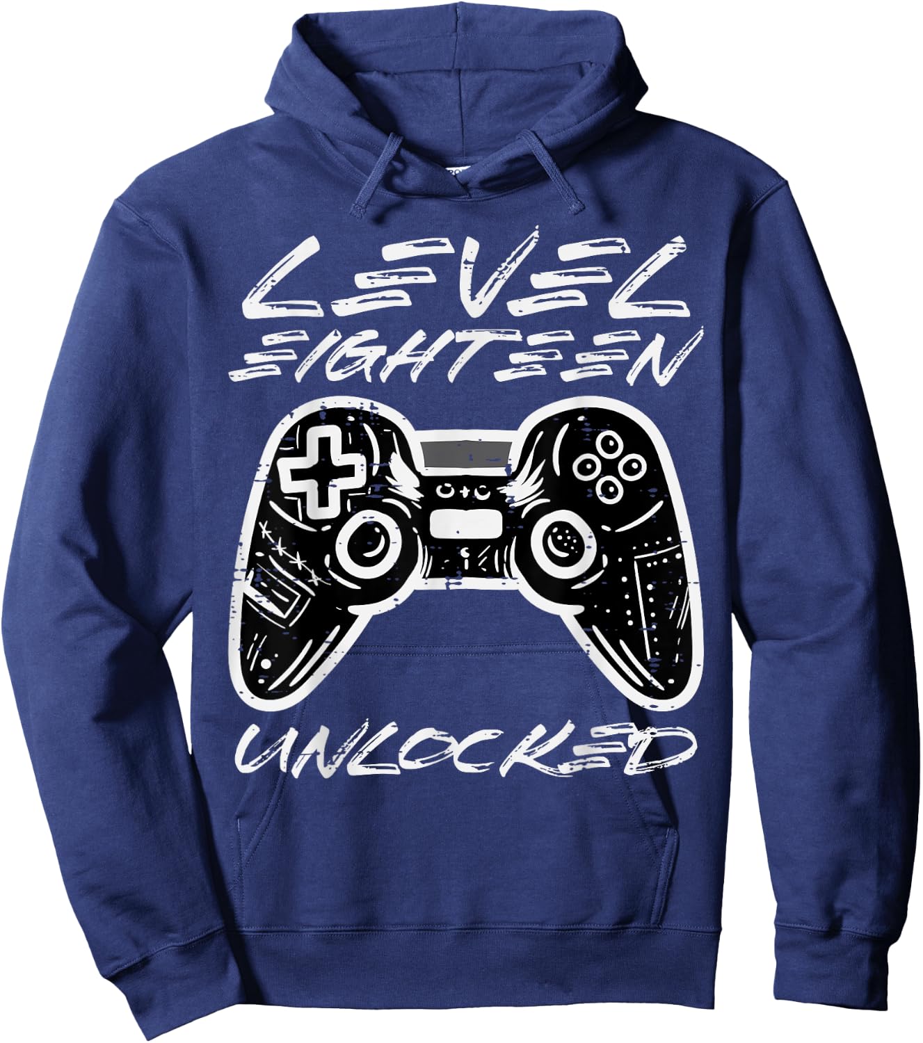 Level Eighteen Unlocked Gamer 18th Birthday Gaming Boys Men Hoodie - Hoodie | Navy
