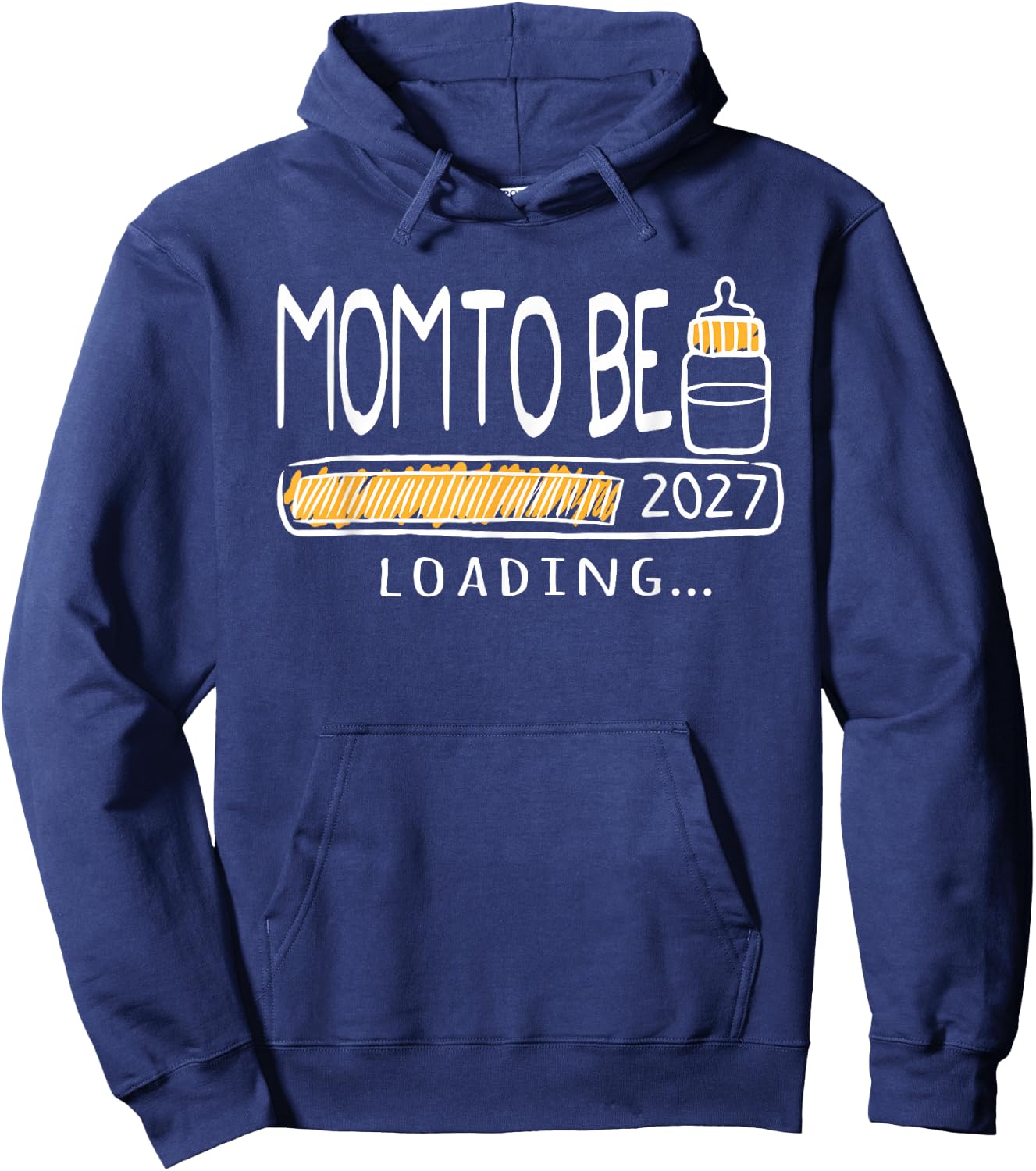 Mom to Be 2027 Loading New Mom Est. 2027 Mommy Mothers Day Hoodie - Hoodie | Navy