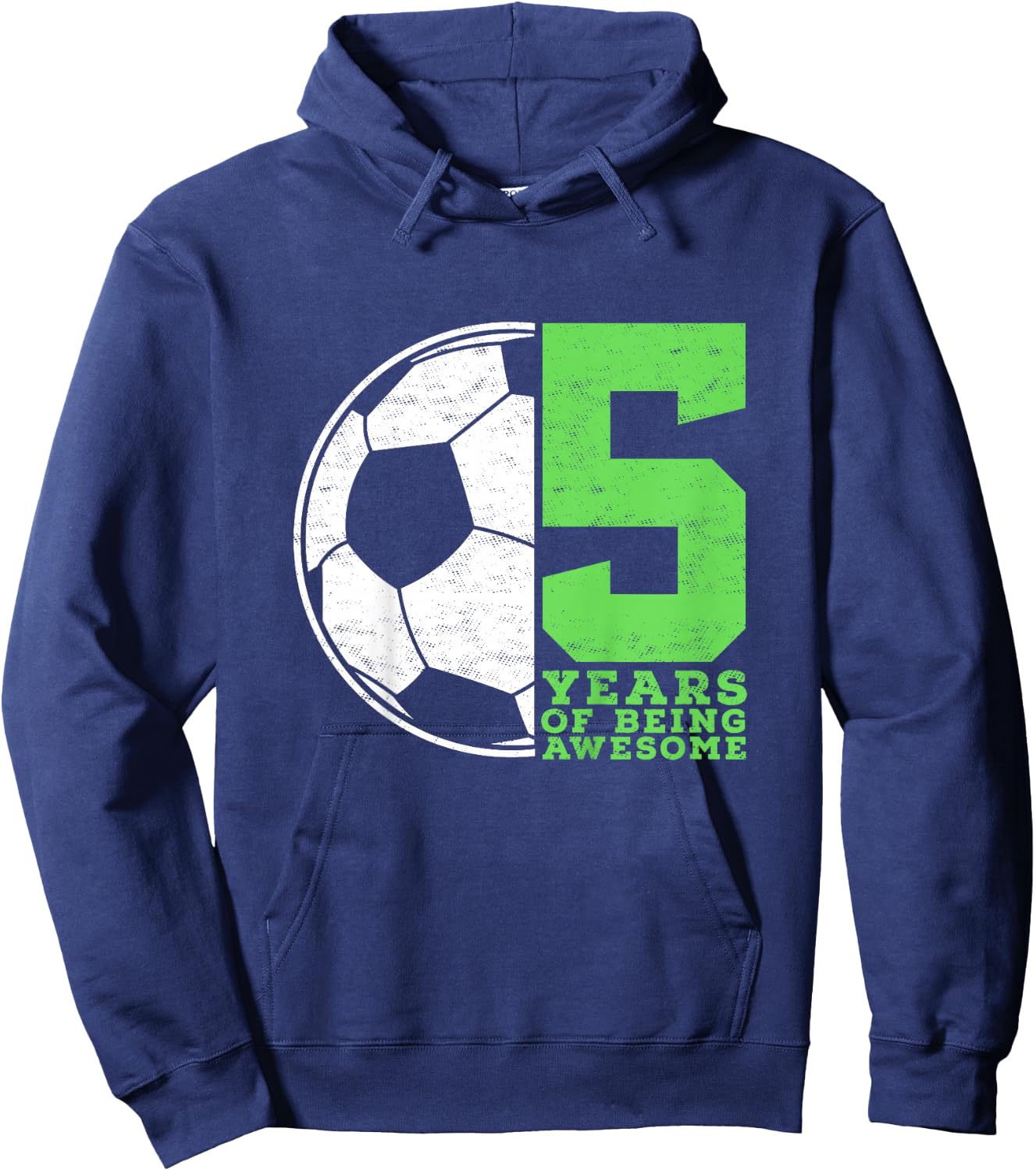 5 Years Of Being Awesome 5 Year Old Soccer Boy 5th Birthday Hoodie - Hoodie | Navy