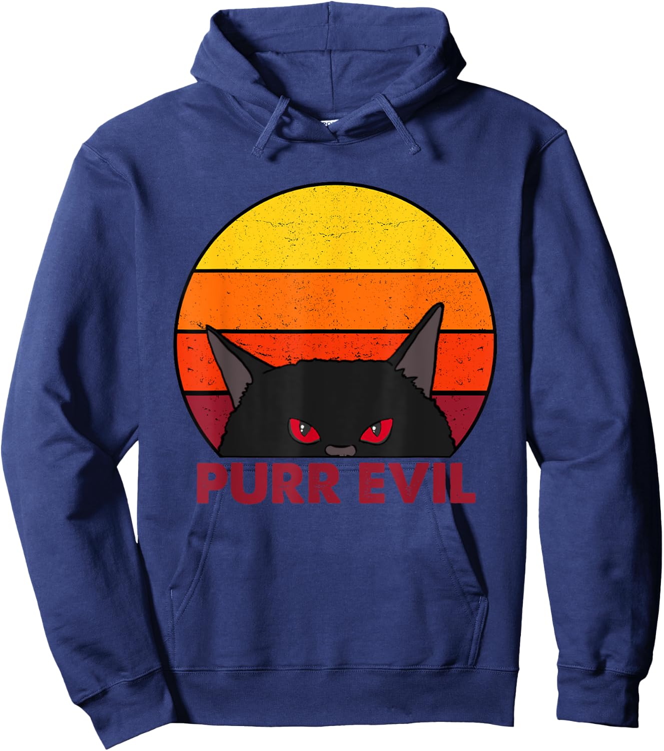 Satanic Cat Evil Black Cat Funny Purr Evil Cat Hoodie - Hoodie | Navy