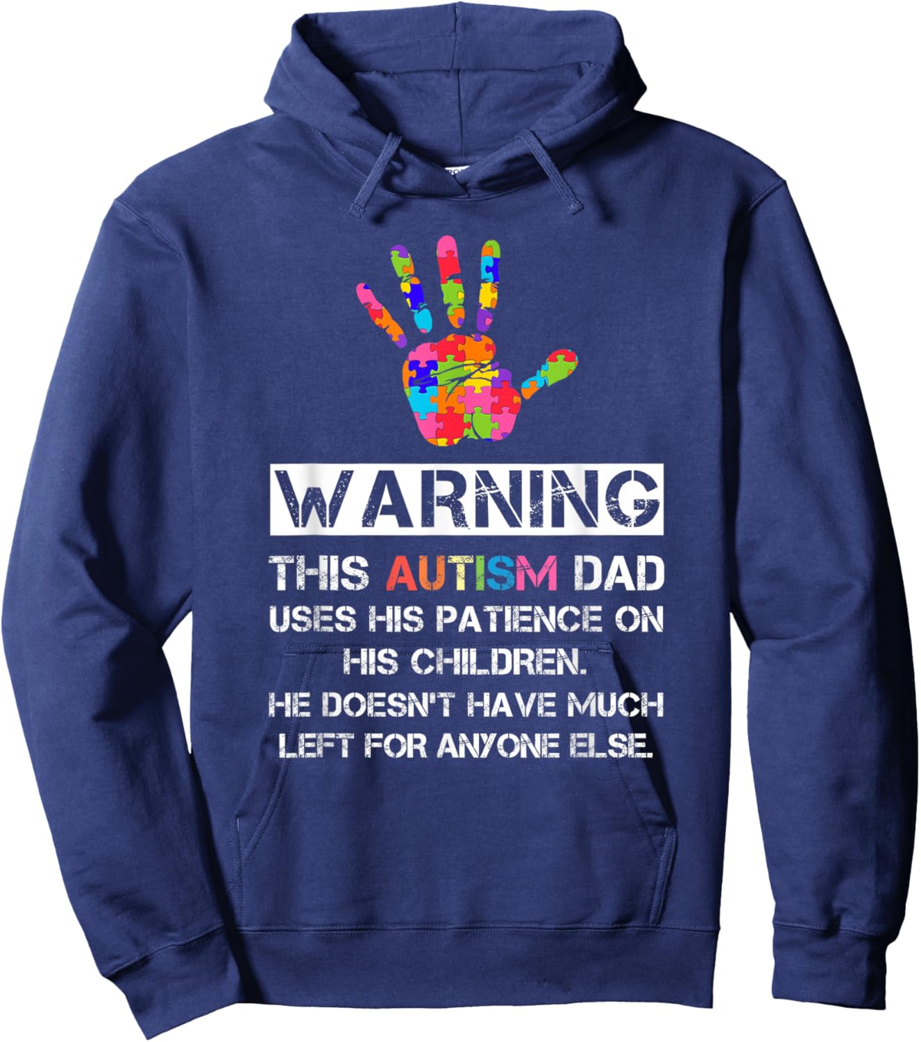Autism Awareness Warning This Autism Dad Hoodie - Hoodie | Navy