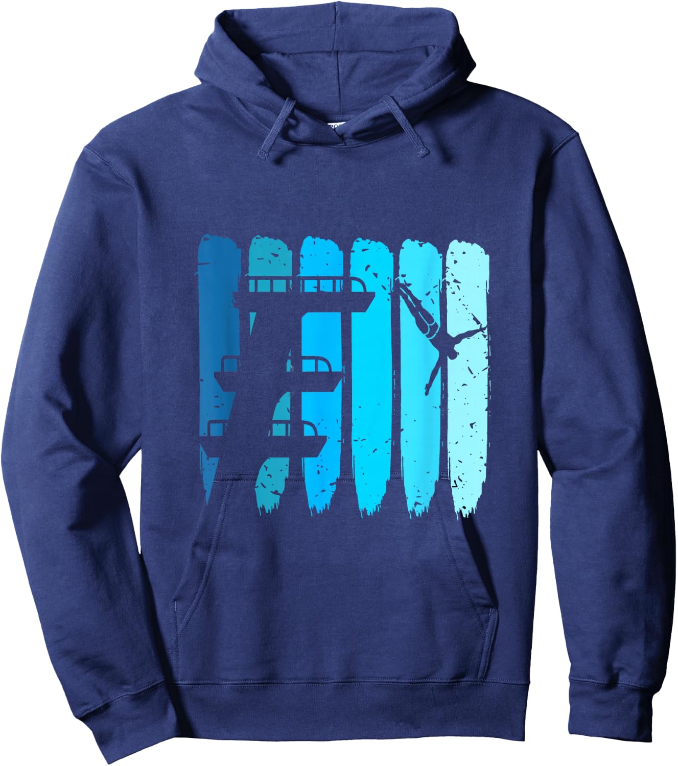 Springboard Diving Retro Platform Diver Springboard Diver Hoodie - Hoodie | Navy