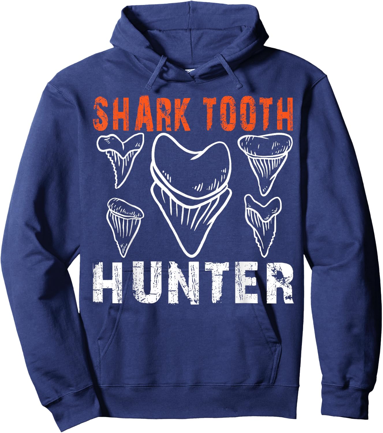 Shark Tooth Hunter Collector Jar Shark Teeth Hunting Hoodie - Hoodie | Navy