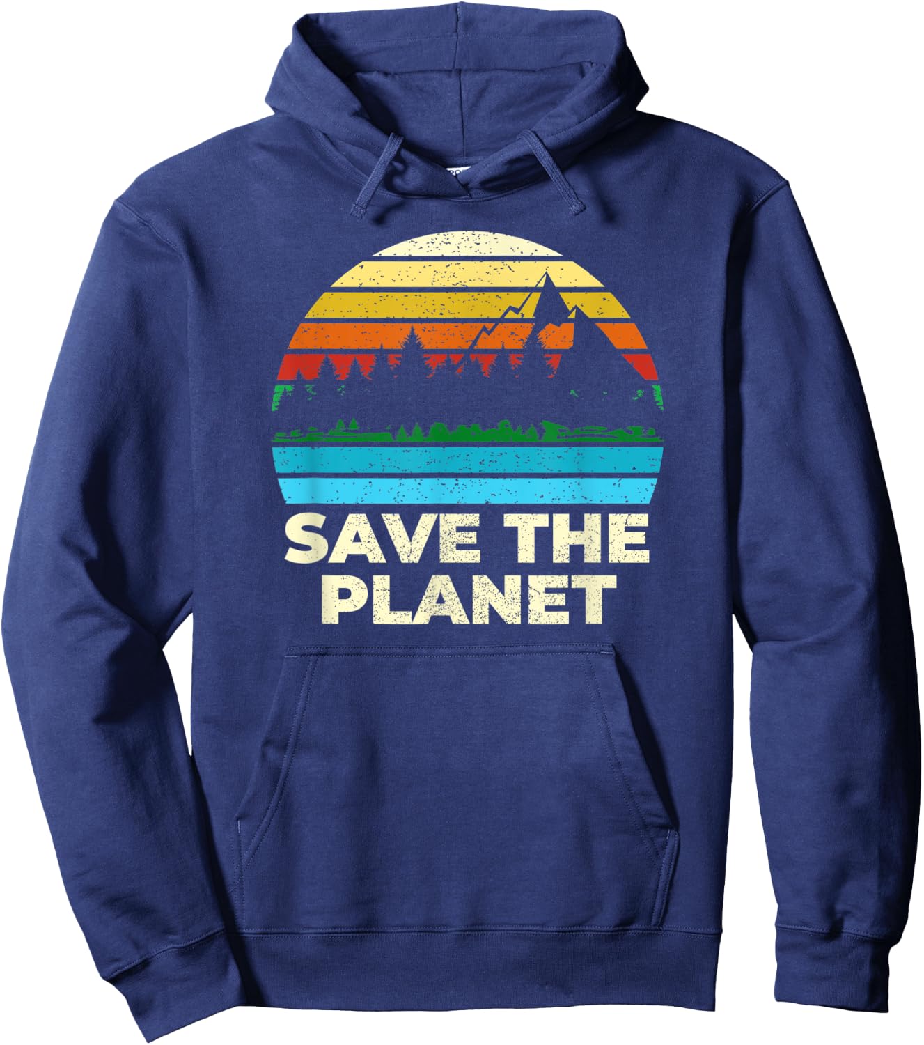 Save Protect The Planet Retro Vintage Earth Day Hoodie - Hoodie | Navy