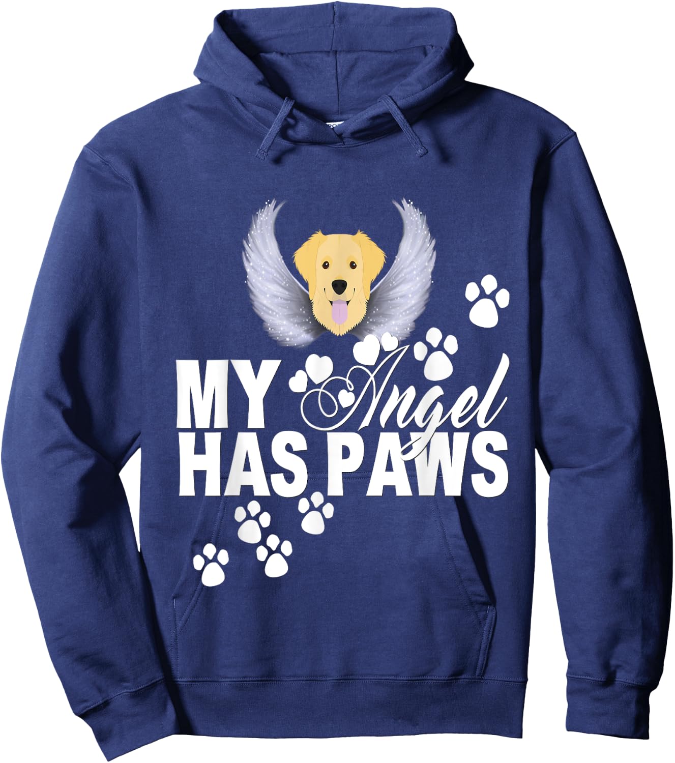Golden Retriever Dog Gift My Angel Has Paws Love Memorial Women Kids Hoodie - Hoodie | Navy