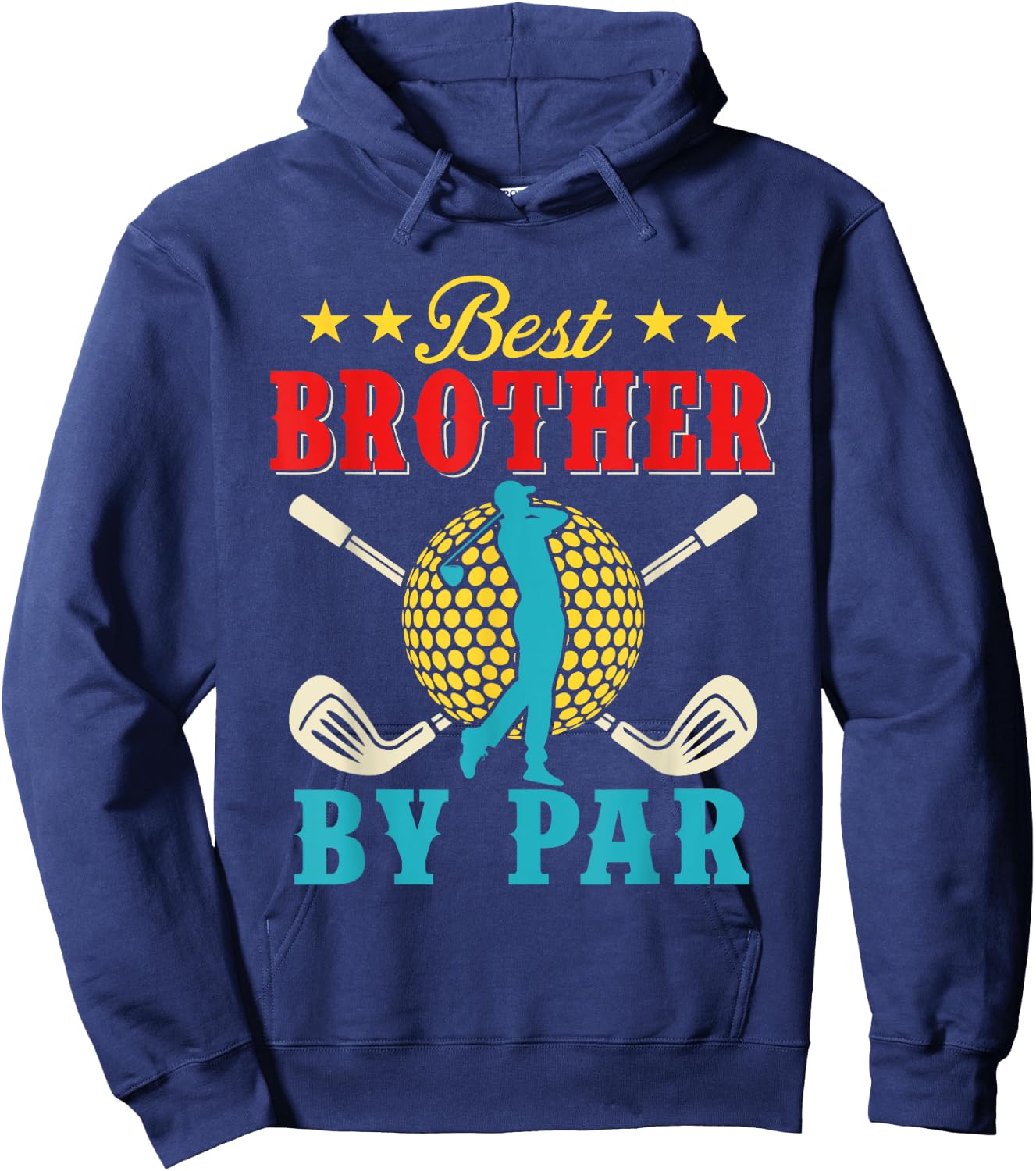 Vintage Best Brother By Par Father's Day Golf Player Golfer Hoodie - Hoodie | Navy