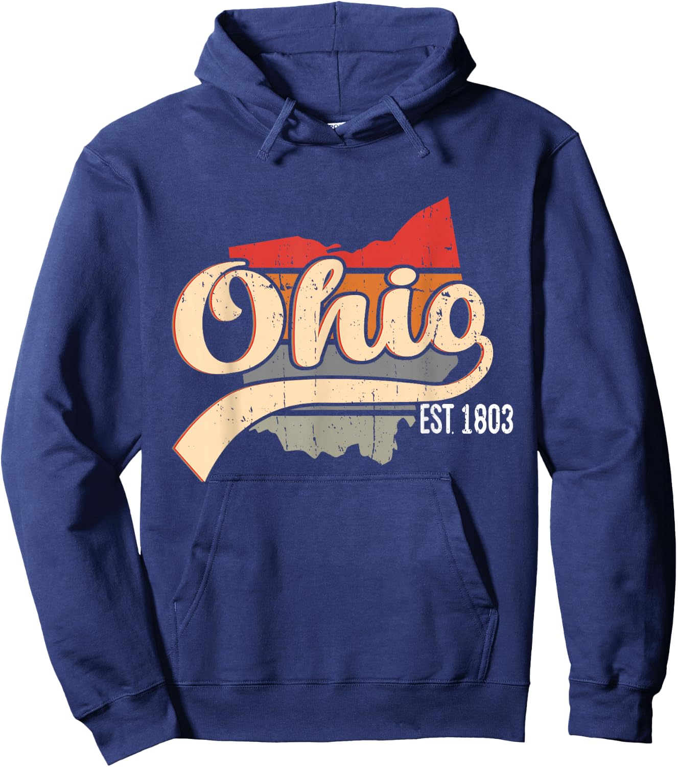 Ohio Home State OH Sunburst Vintage Retro Design Hoodie - Hoodie | Navy