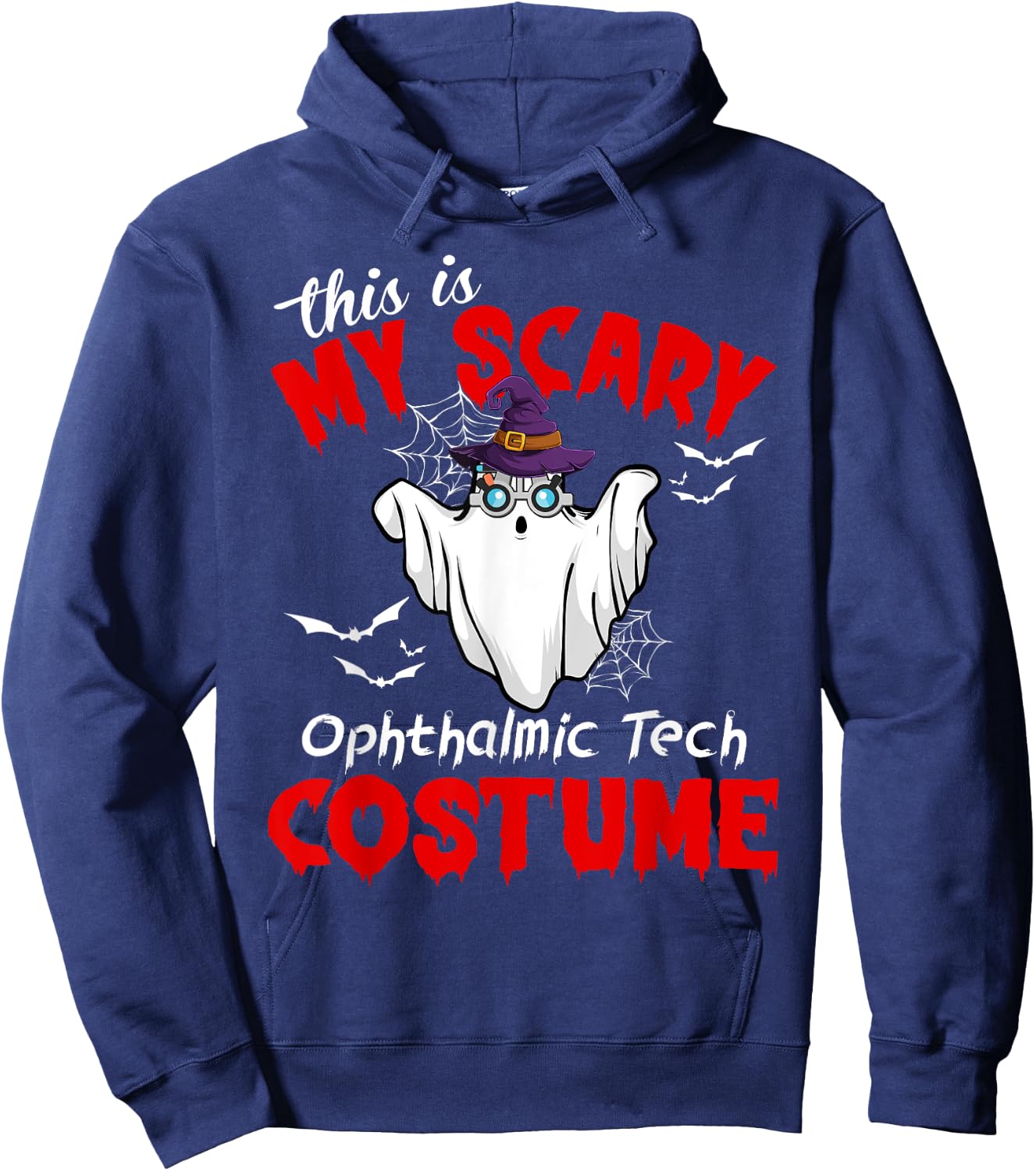 This Is My Scary Ophthalmic Tech Costume Ghost Halloween Hoodie - Hoodie | Navy