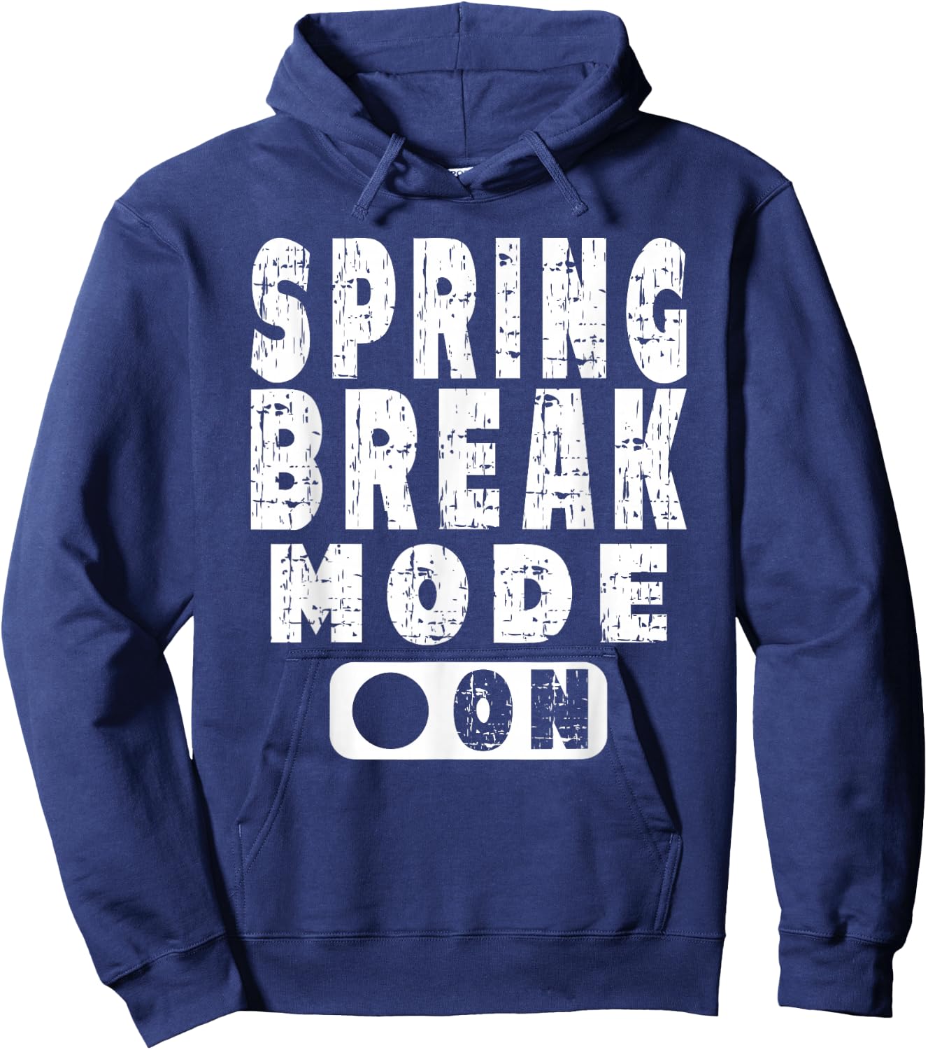 Spring Break Mode On - Vintage Graphic Art Novelty Design Hoodie - Hoodie | Navy