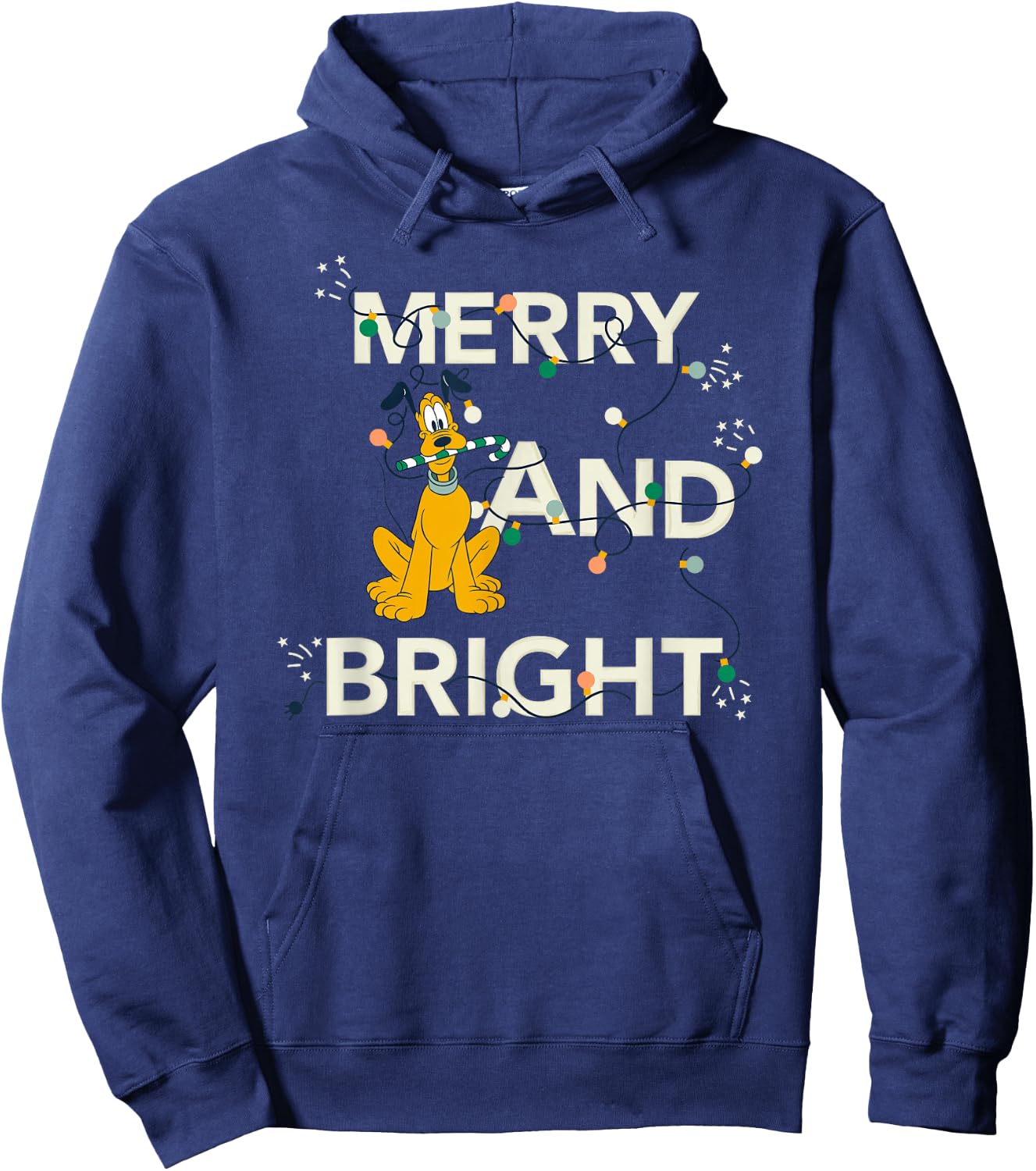 Disney Pluto Merry and Bright Christmas Holiday Hoodie - Hoodie | Navy