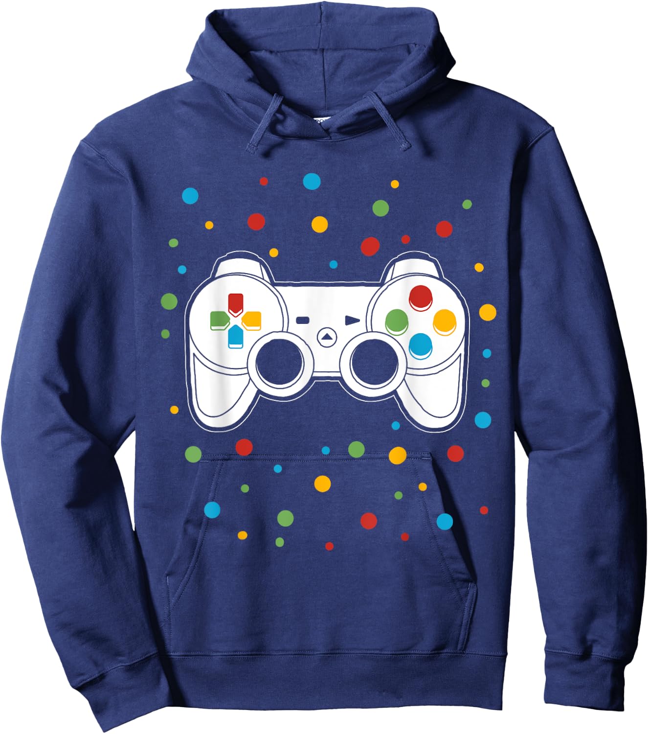 Dot Video Game Gamer Colorful Polka Dot Boy Kid Teen Youth Hoodie - Hoodie | Navy