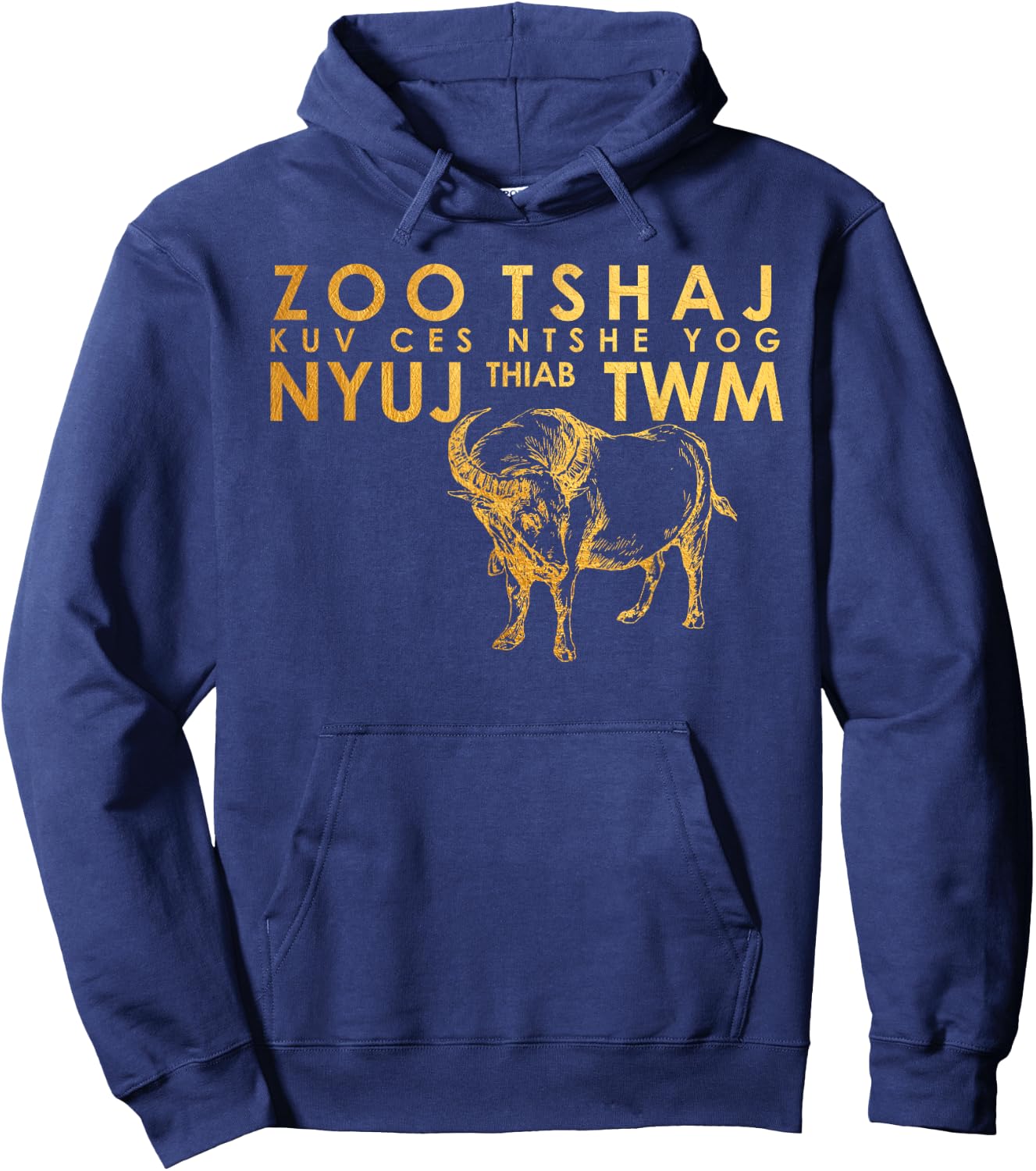 Hmong Handsome or Beautiful T Shirt Cow and Water Buffalo Hoodie - Hoodie | Navy