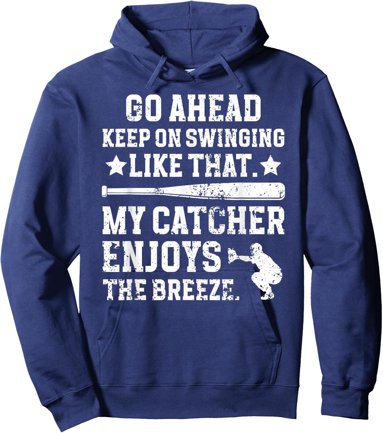 Funny Baseball Catcher Mom Of A Baseball Catcher Mama Hoodie - Hoodie | Navy