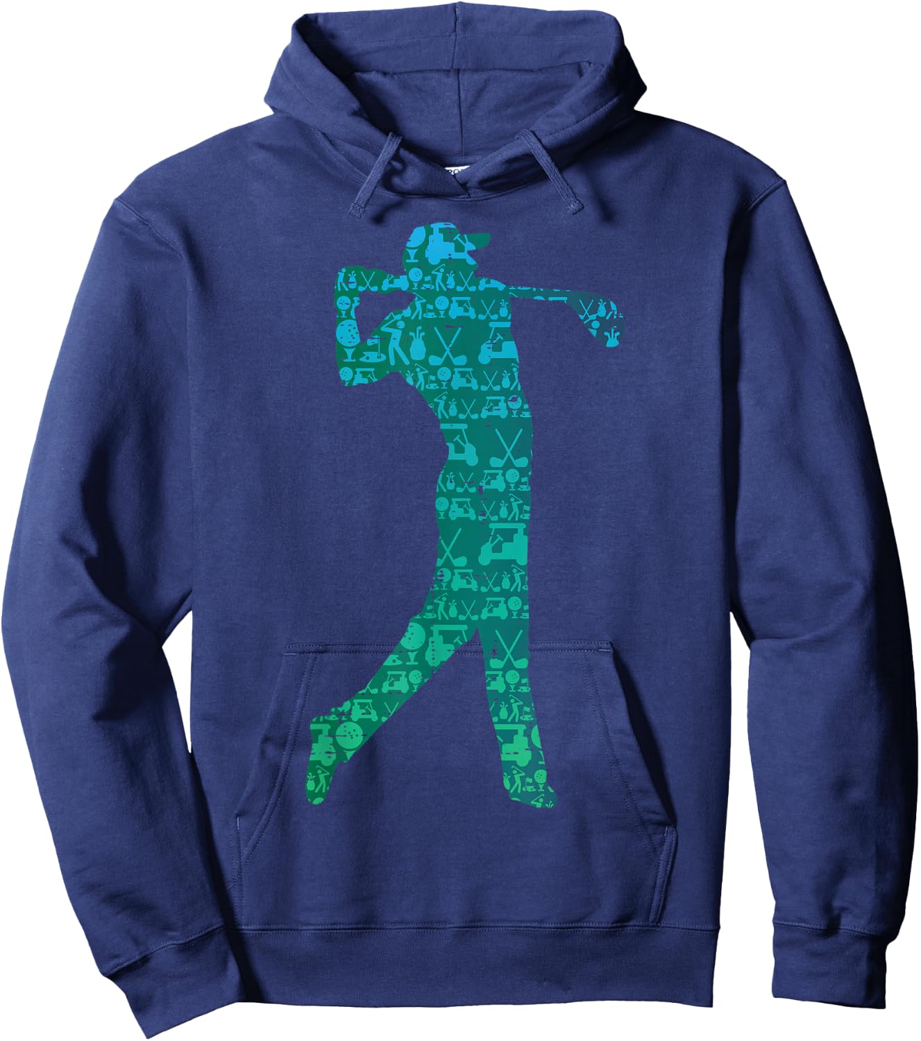 Golfer Silhouette Golf Things Golfing Dad Men Women Kids Hoodie - Hoodie | Navy