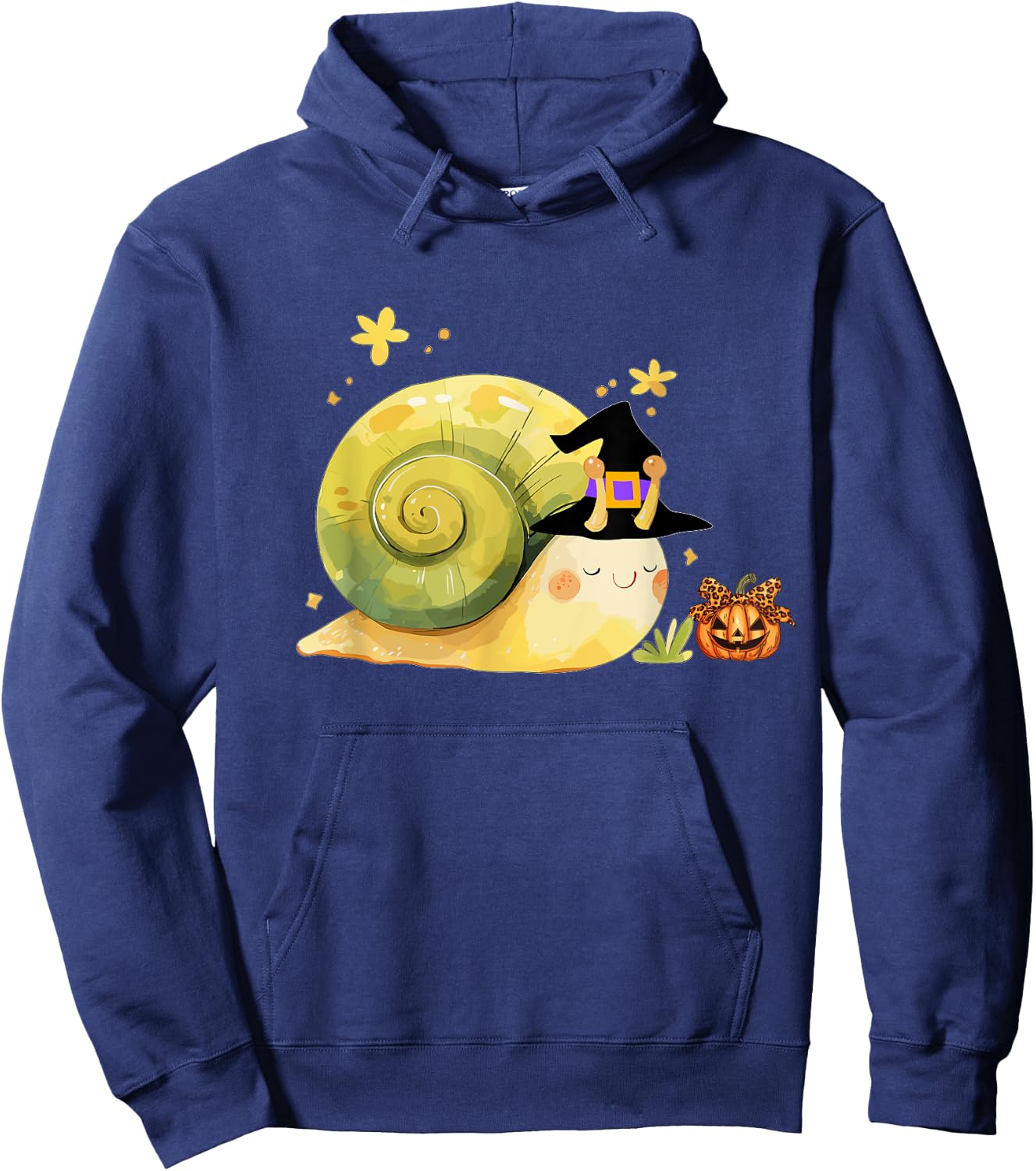 Cute Snail Witch Hat Pumpkin Halloween Costume Snails Lover Hoodie - Hoodie | Navy