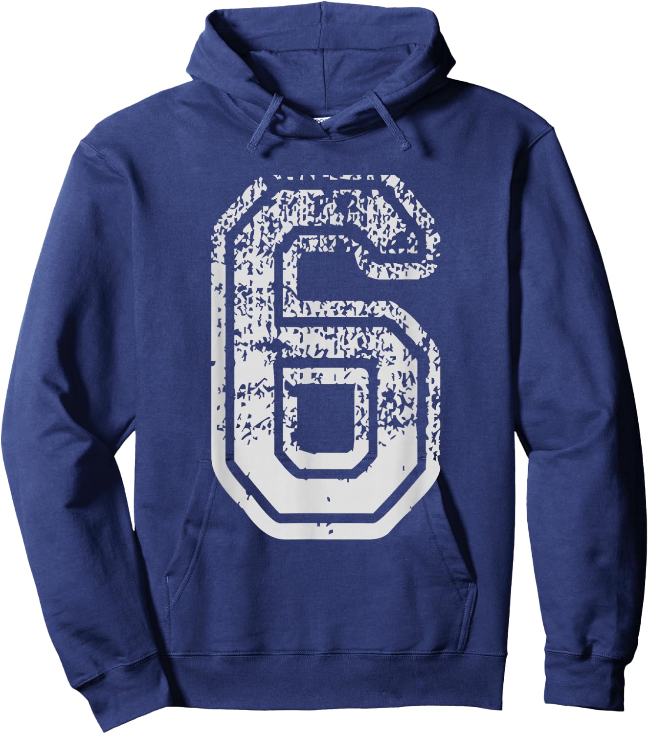 Team Jersey Uniforms Number 6 six School Sports Birthdays Hoodie - Hoodie | Navy