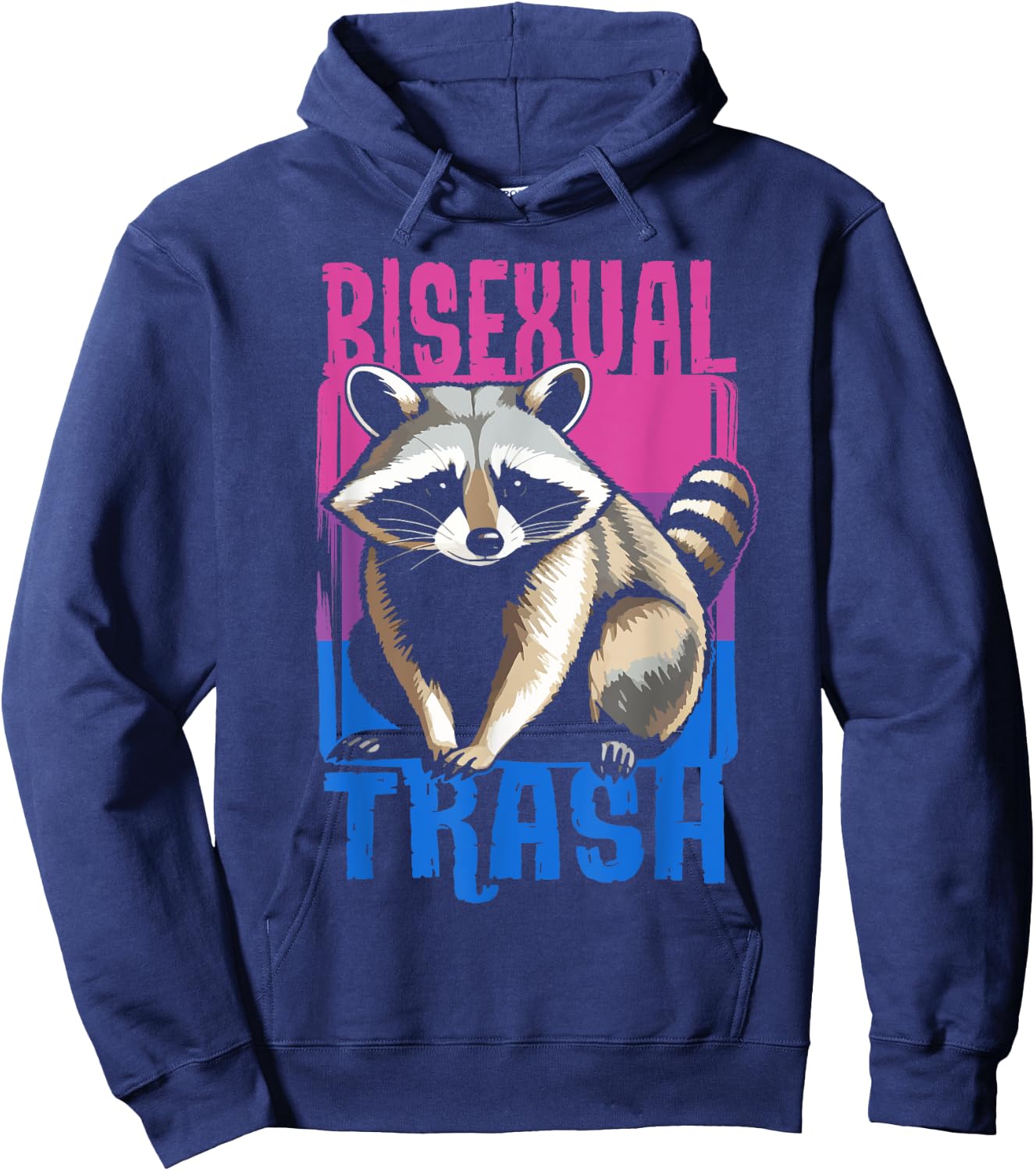 Bisexual Trash Panda Bi Flag Raccoon Lover LGBT Pride Month Hoodie - Hoodie | Navy