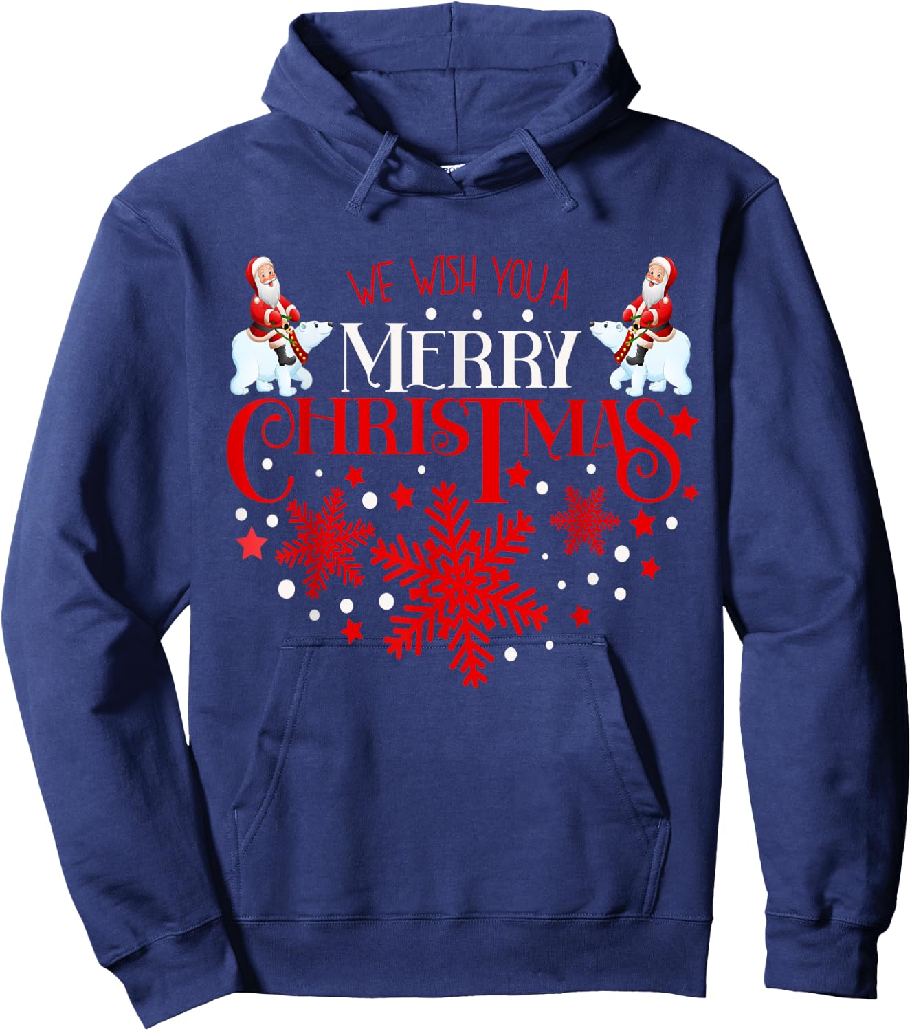 We wish you a merry Christmas Santa Riding a Icebear Hoodie - Hoodie | Navy