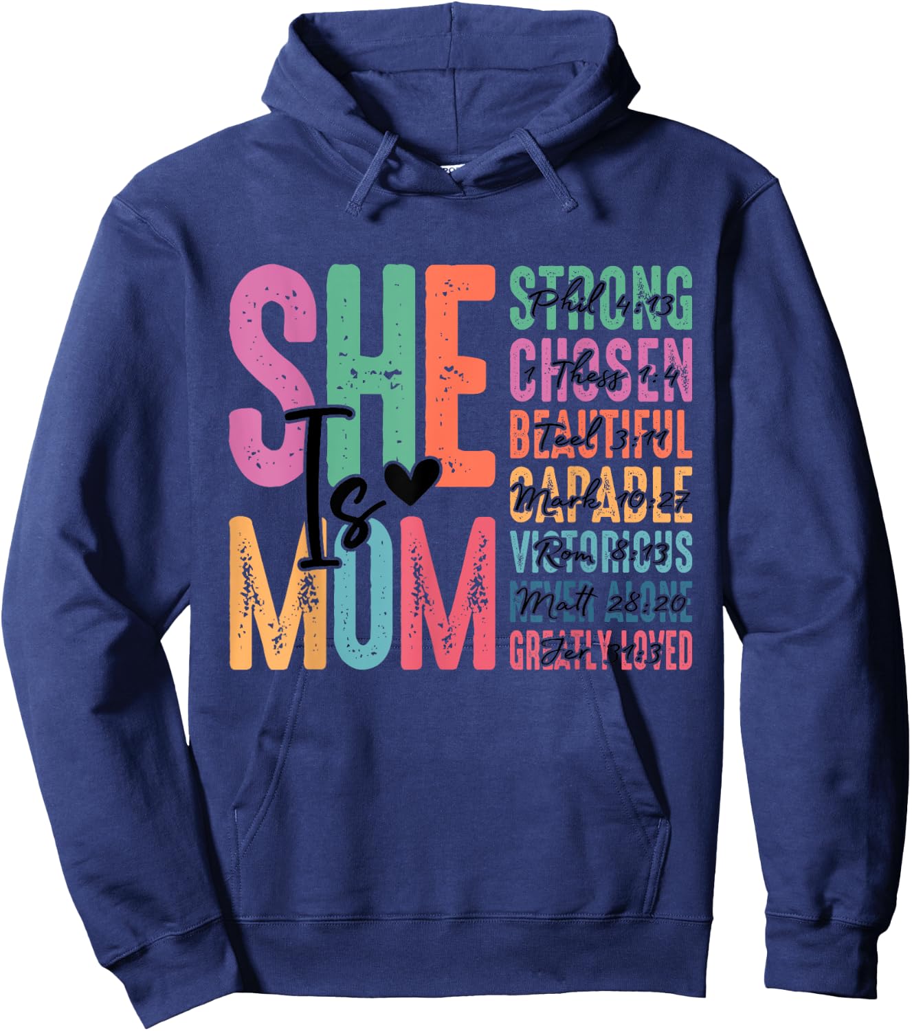 She Is Mom Christian Mothers Day Jesus Mom Religious Women Hoodie - Hoodie | Navy